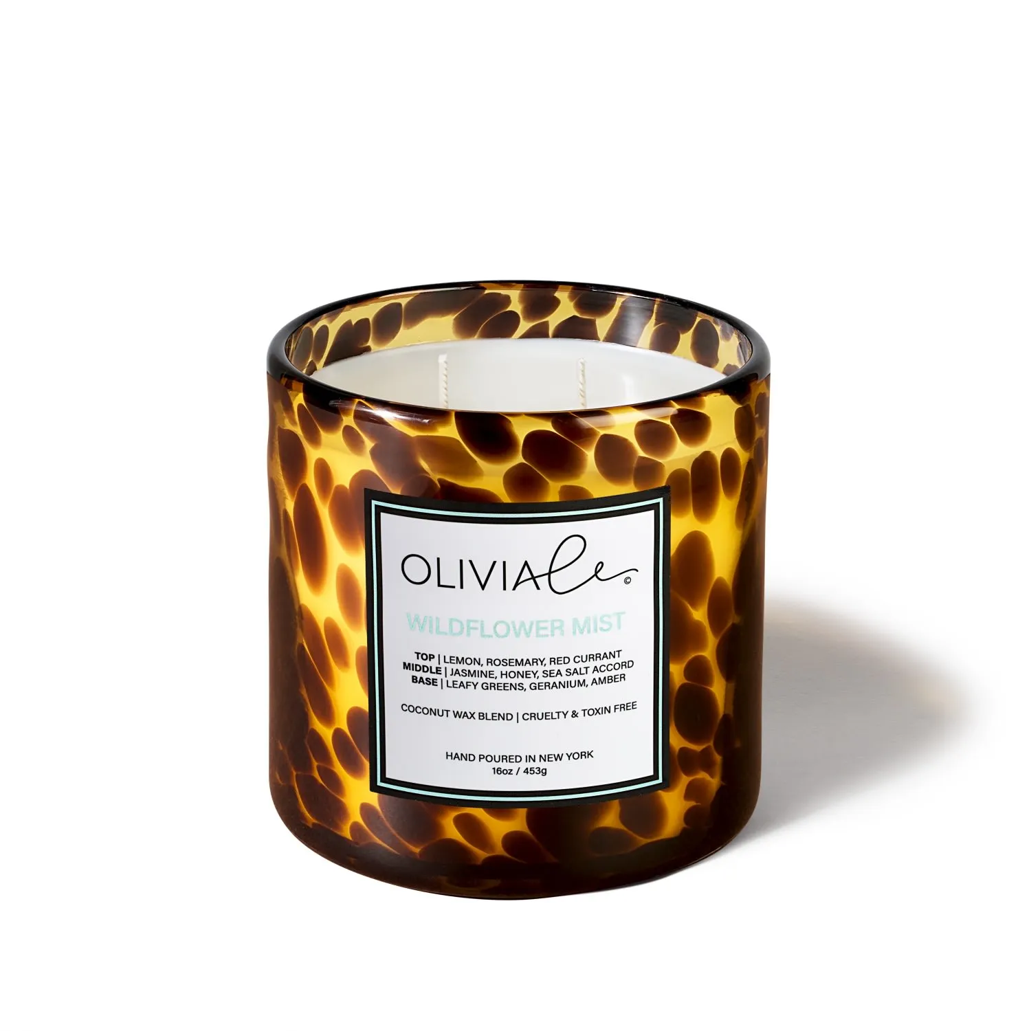 Wildflower Mist Tortoise Glass Candle - Brown