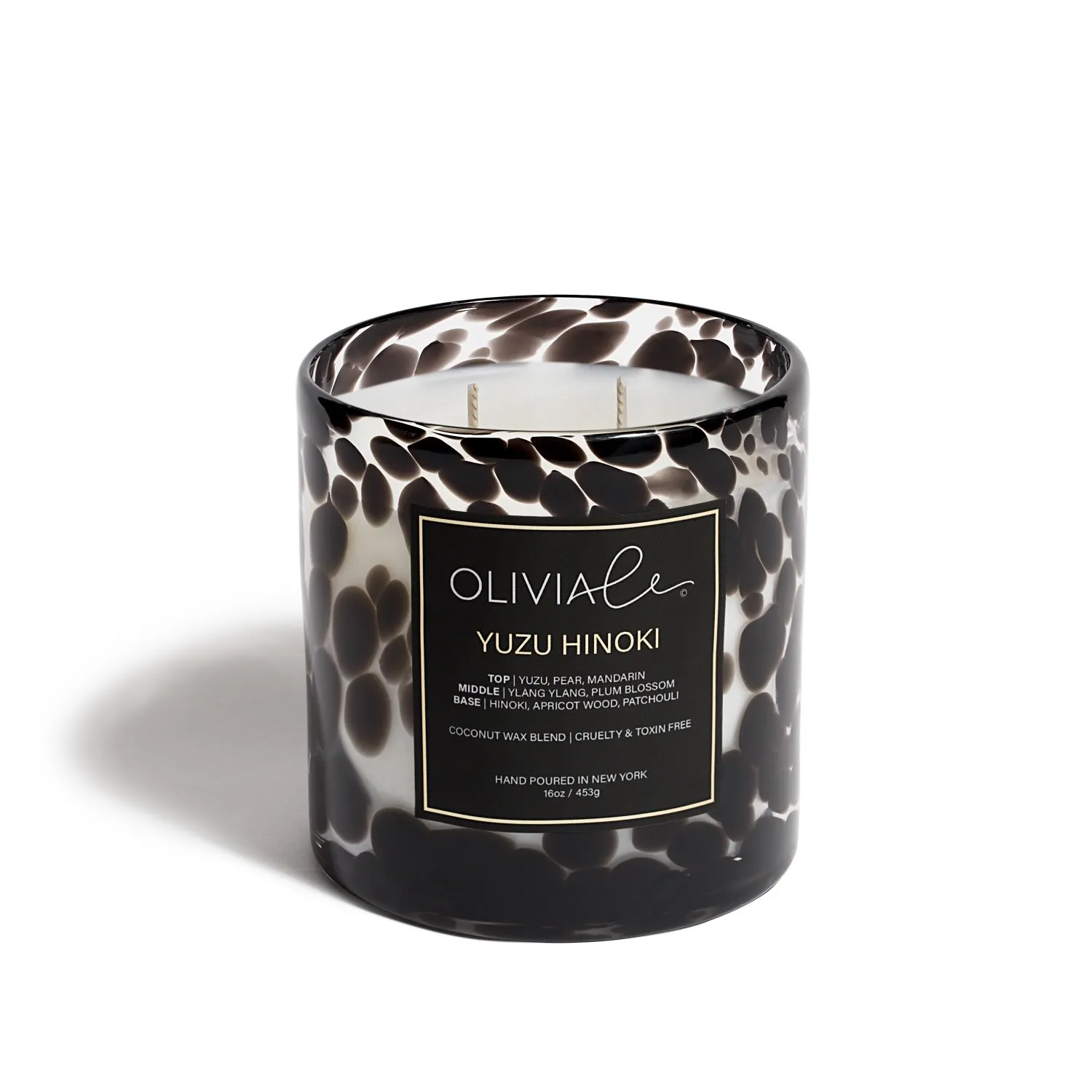 Yuzu Hinoki Leopard Candle - Black