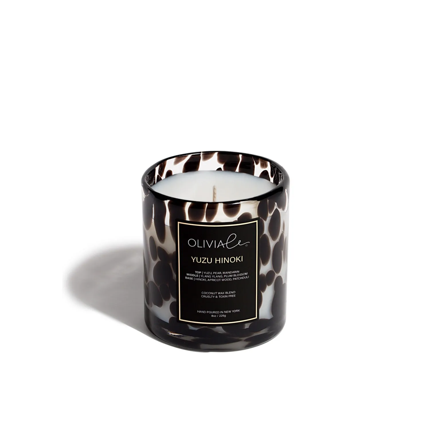 Yuzu Hinoki Small Leopard Candle - Black image