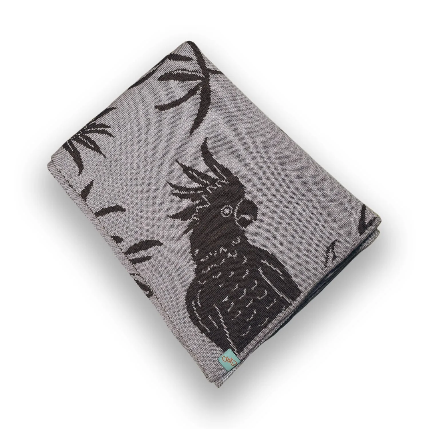 Hello Cocky Small Wool Blanket - Brown, Merino