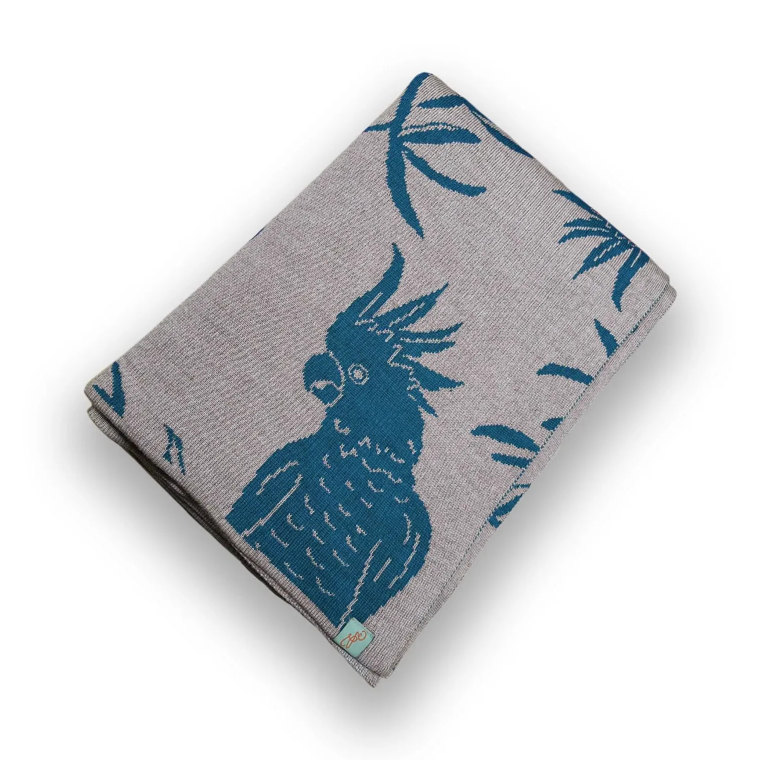 Hello Cocky X-Small Wool Blanket - Blue image