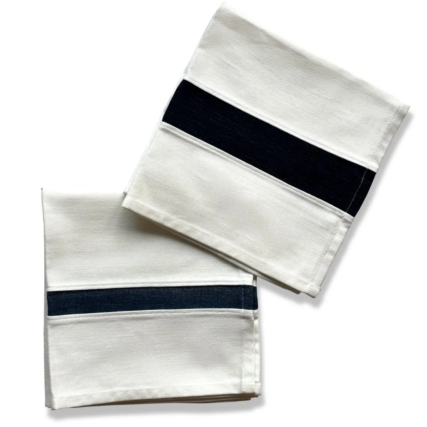 Dinner Napkins Set of 4 - White, Denim image