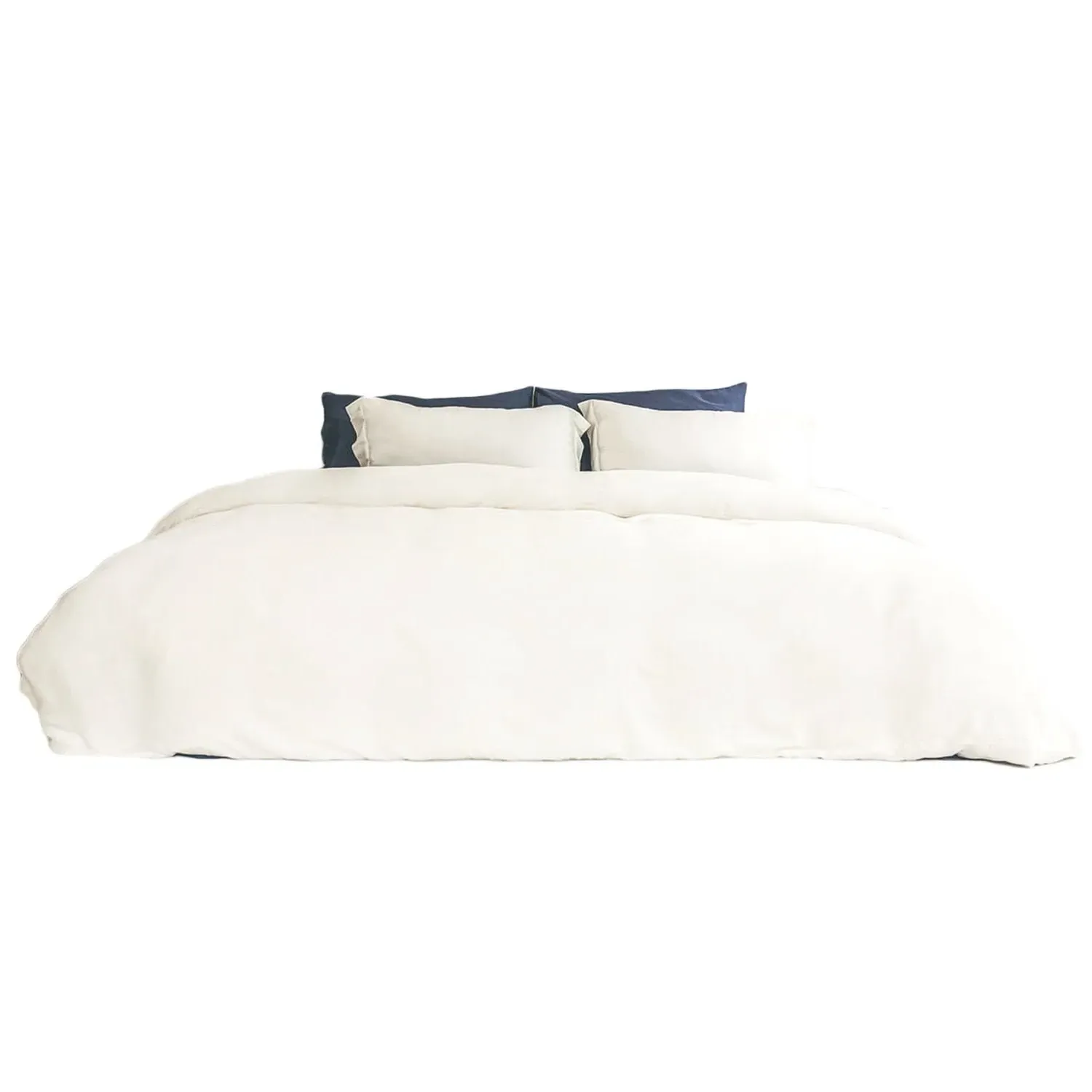 Double Bamboo Duvet Cover with 2 Pillow Slips - White