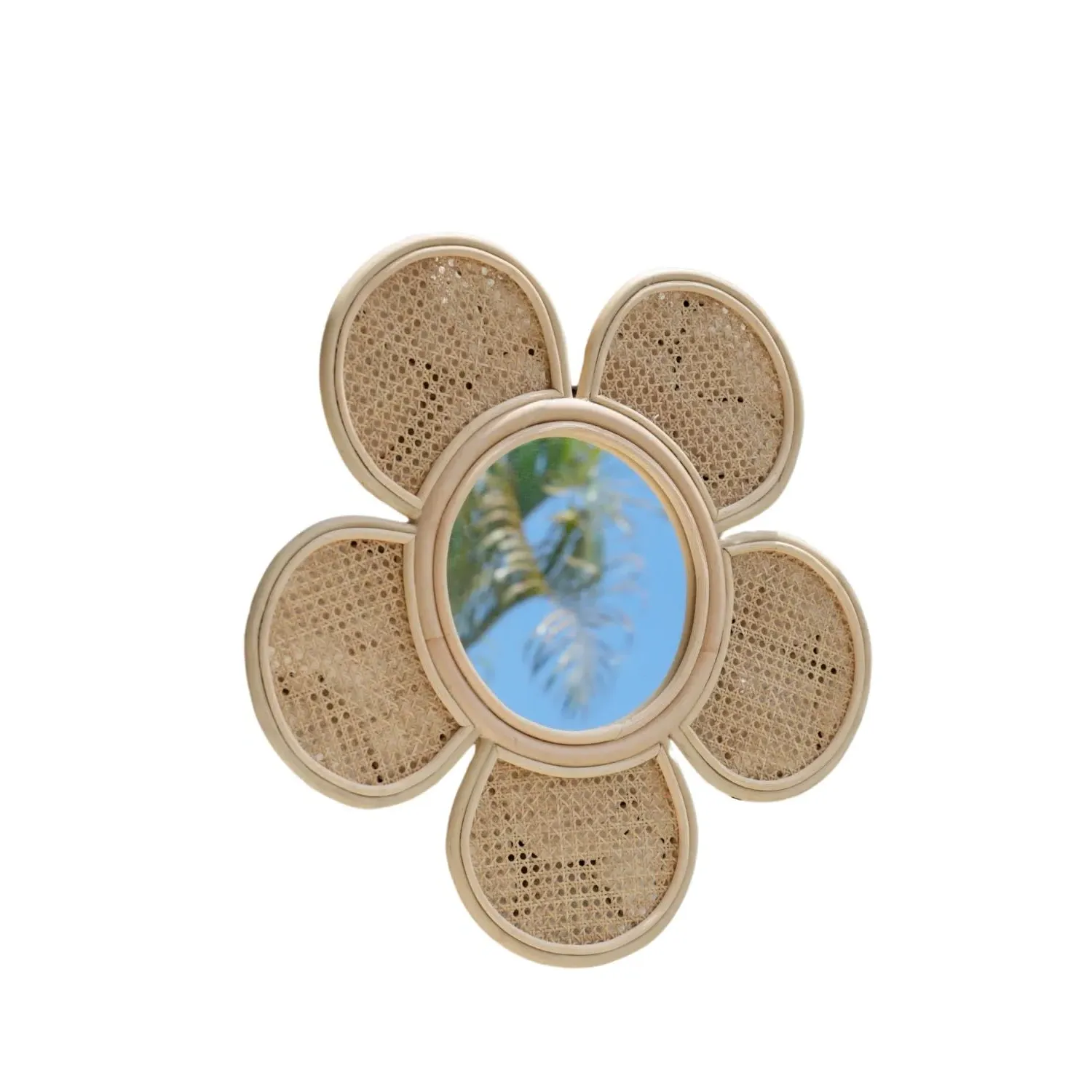 Daisy Rattan Wall Mirror - Neutral