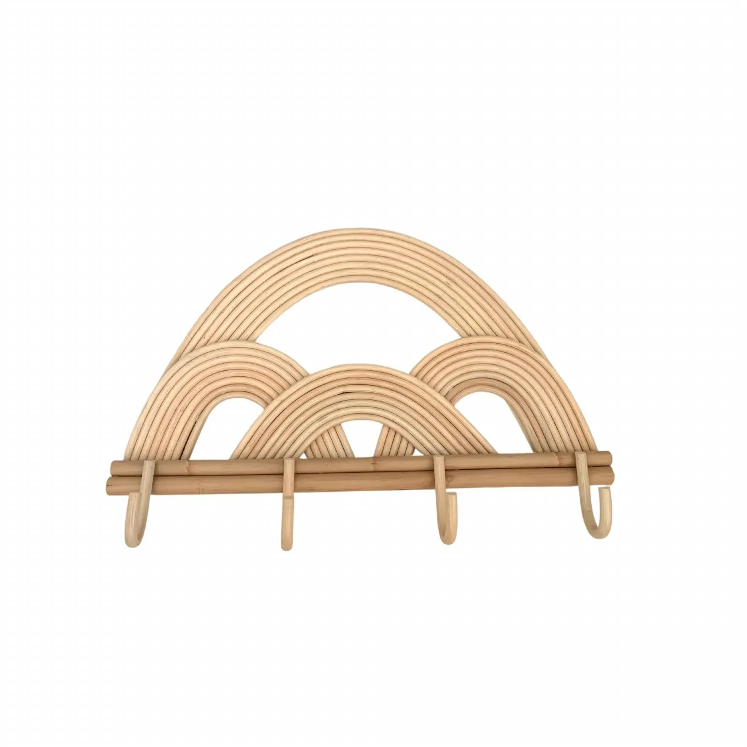 Rainbow Rattan Wall Hook - Large image