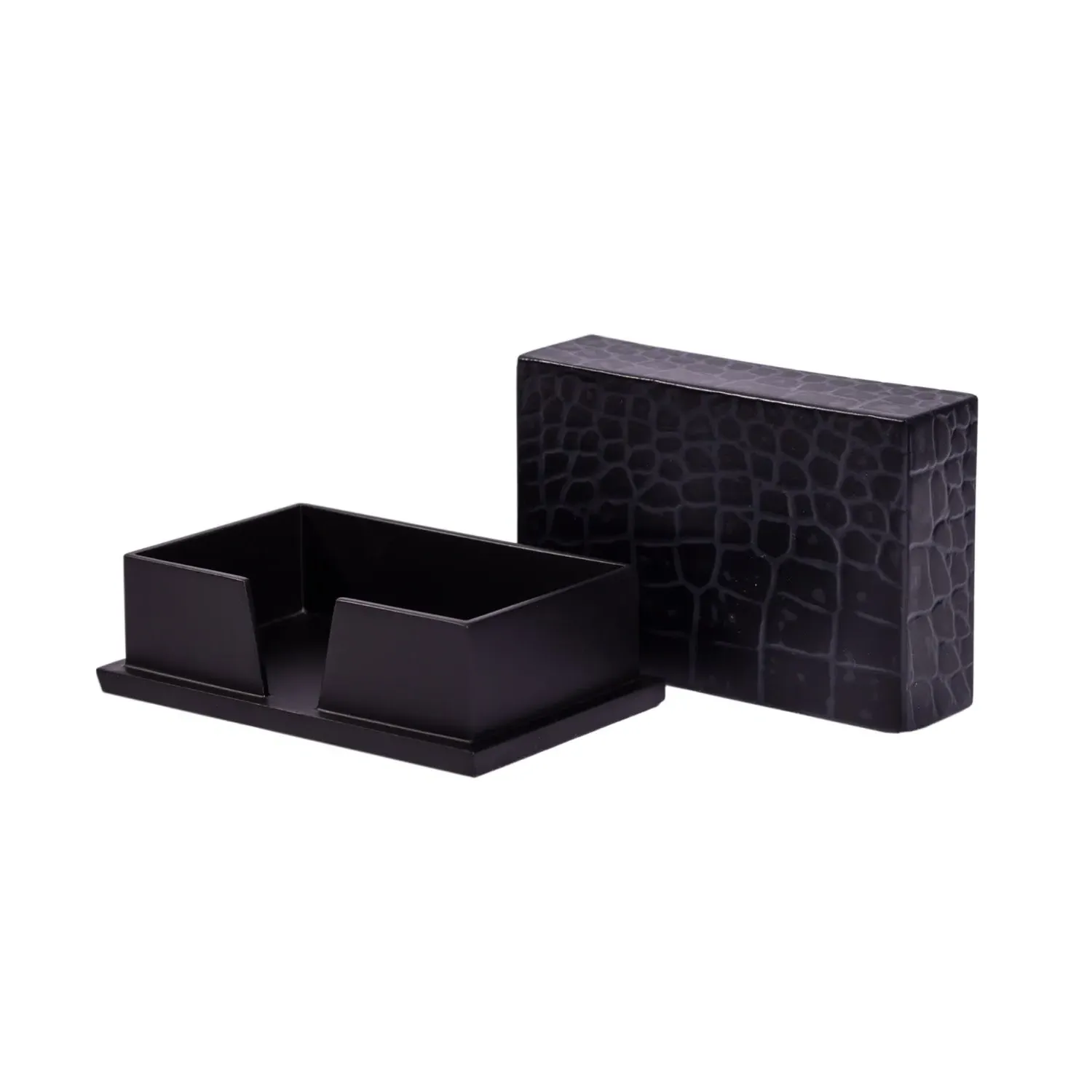 Chelsea Business Card Holder - Black, Faux Leather
