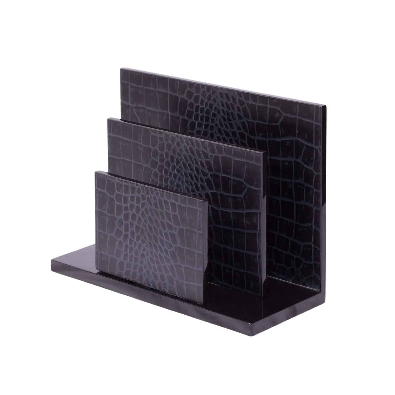 Chelsea Letter Holder - Black, Faux Leather image