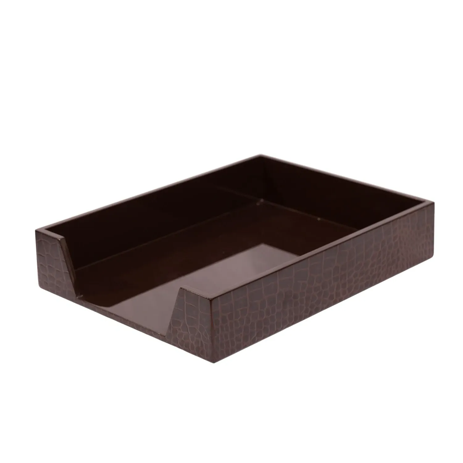 Chelsea Paper Tray - Brown, Faux Leather