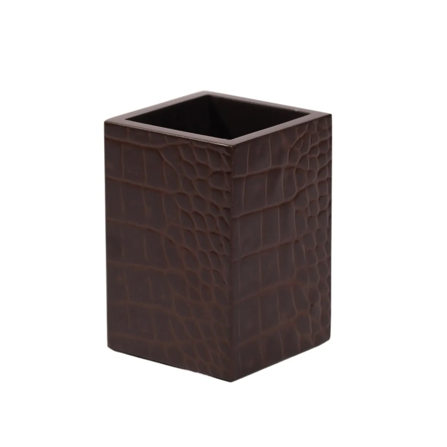 Chelsea Pen Holder - Brown, Faux Leather