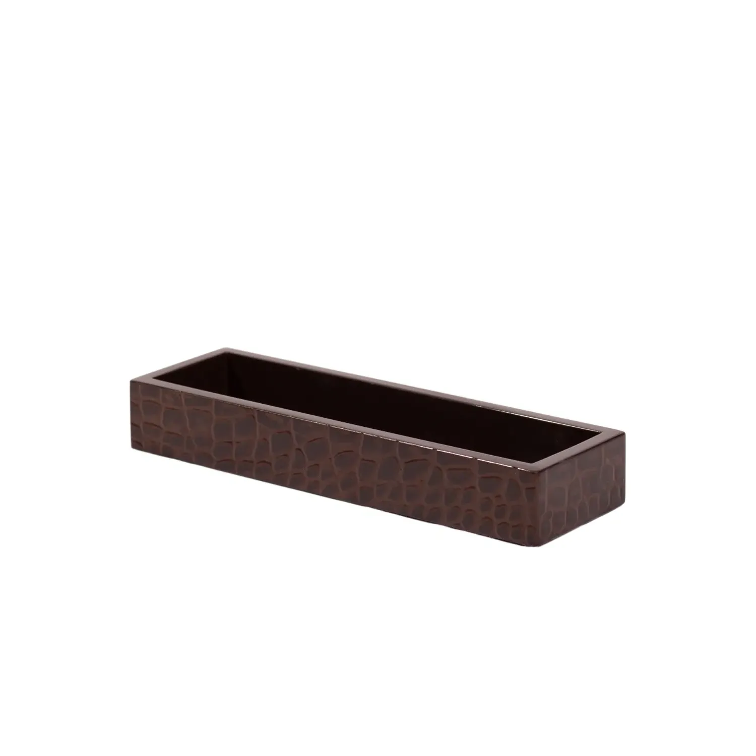 Chelsea Pen Tray - Brown, Faux Leather