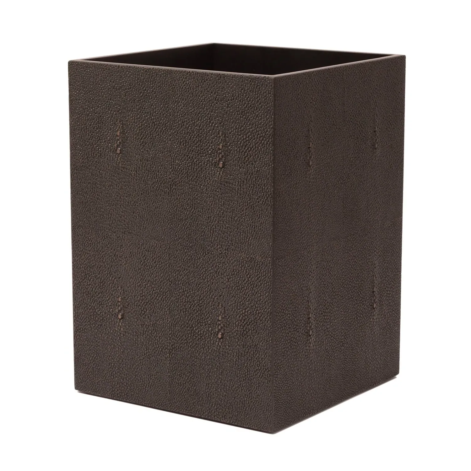 Chelsea Waste Basket - Brown, Shagreen