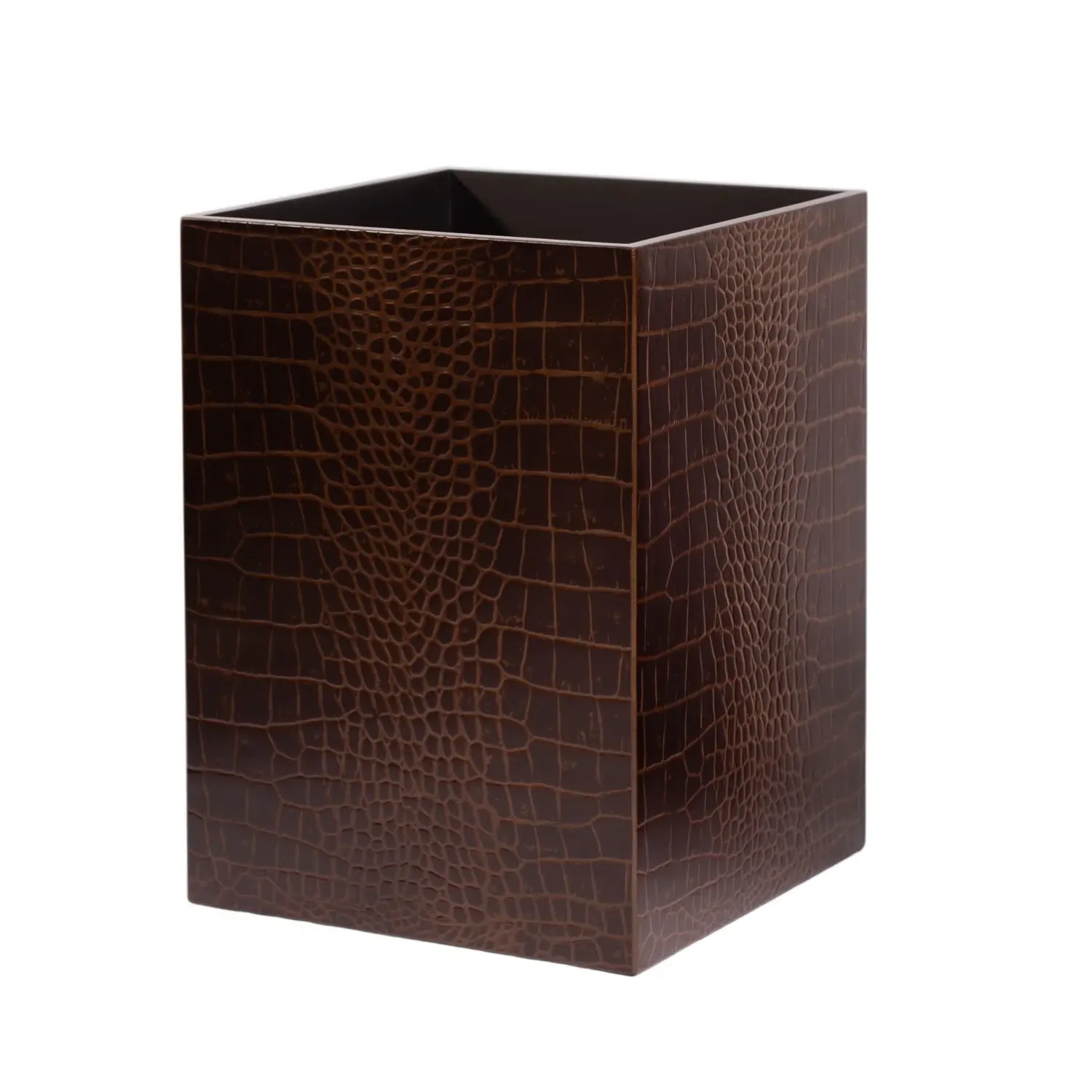 Chelsea Waste Paper Bin - Brown, Faux Leather