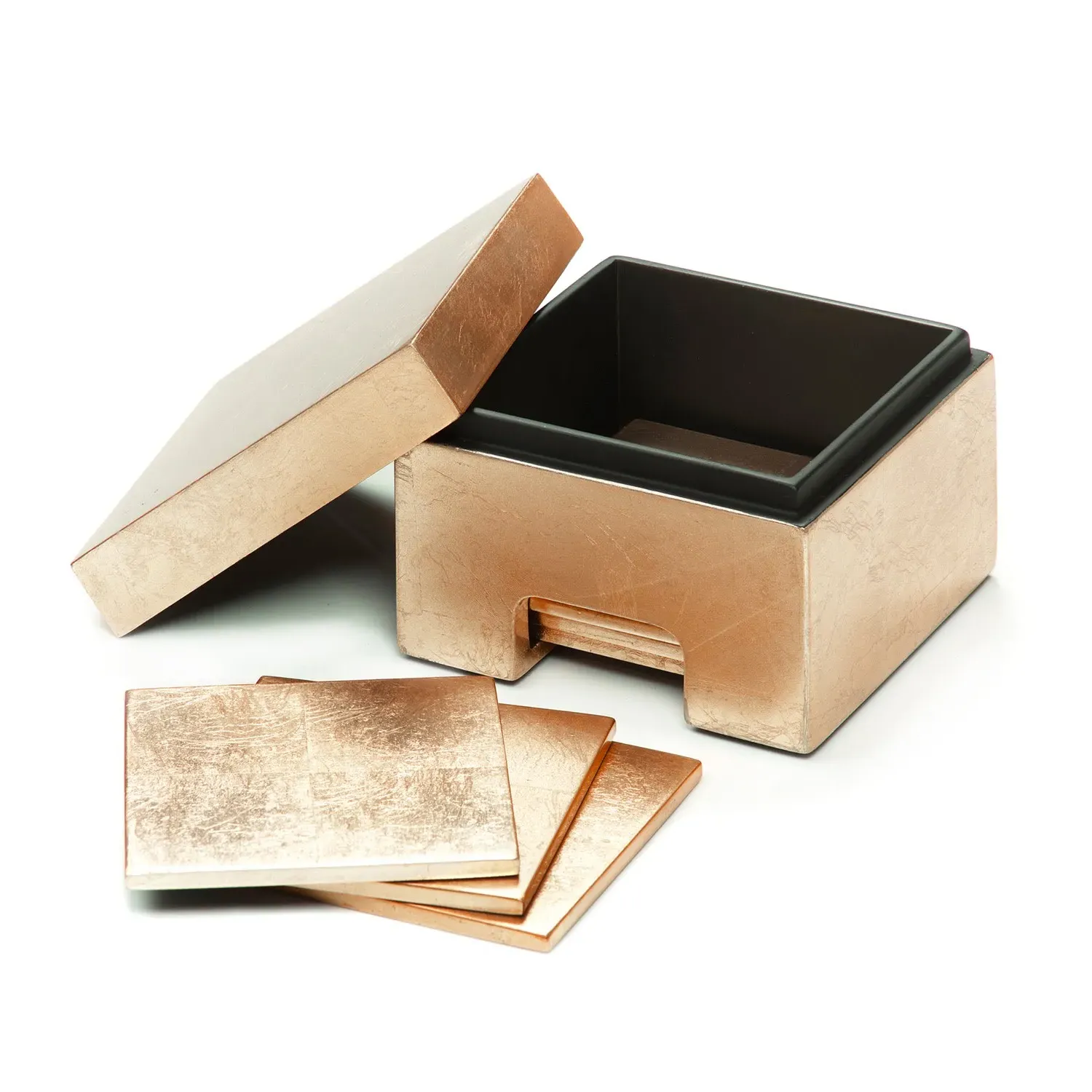 Coastbox Silver Leaf Coaster Set - Gold image