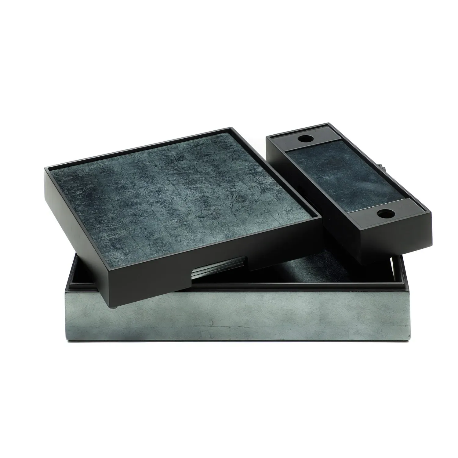 Matbox Placemat Set - Grey, Silver Leaf image