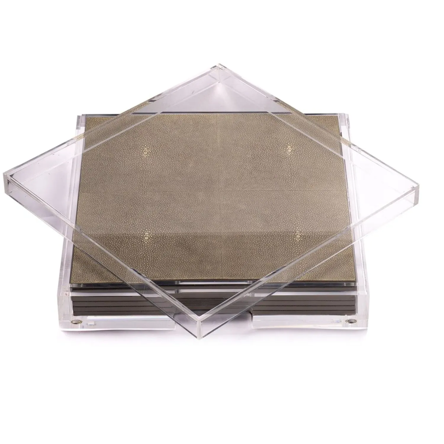 Neutrals Placebox Clear Placemat Set - Shagreen Natural image