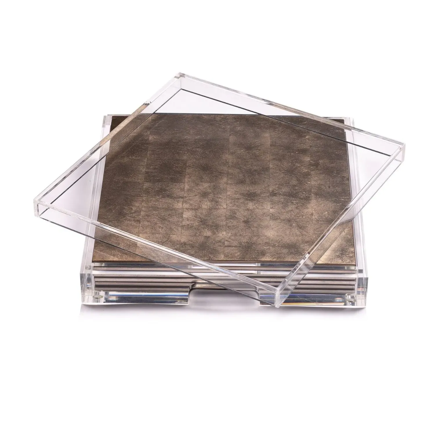Placebox Clear Silver Leaf Placemats Set - Taupe image