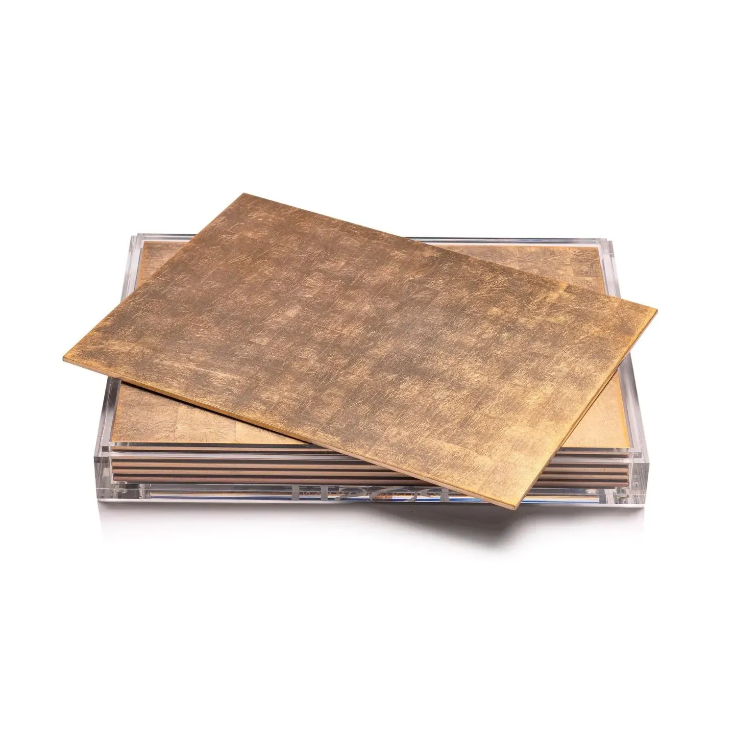 Servebox Placemat Set with Storage - Gold, Acrylic
