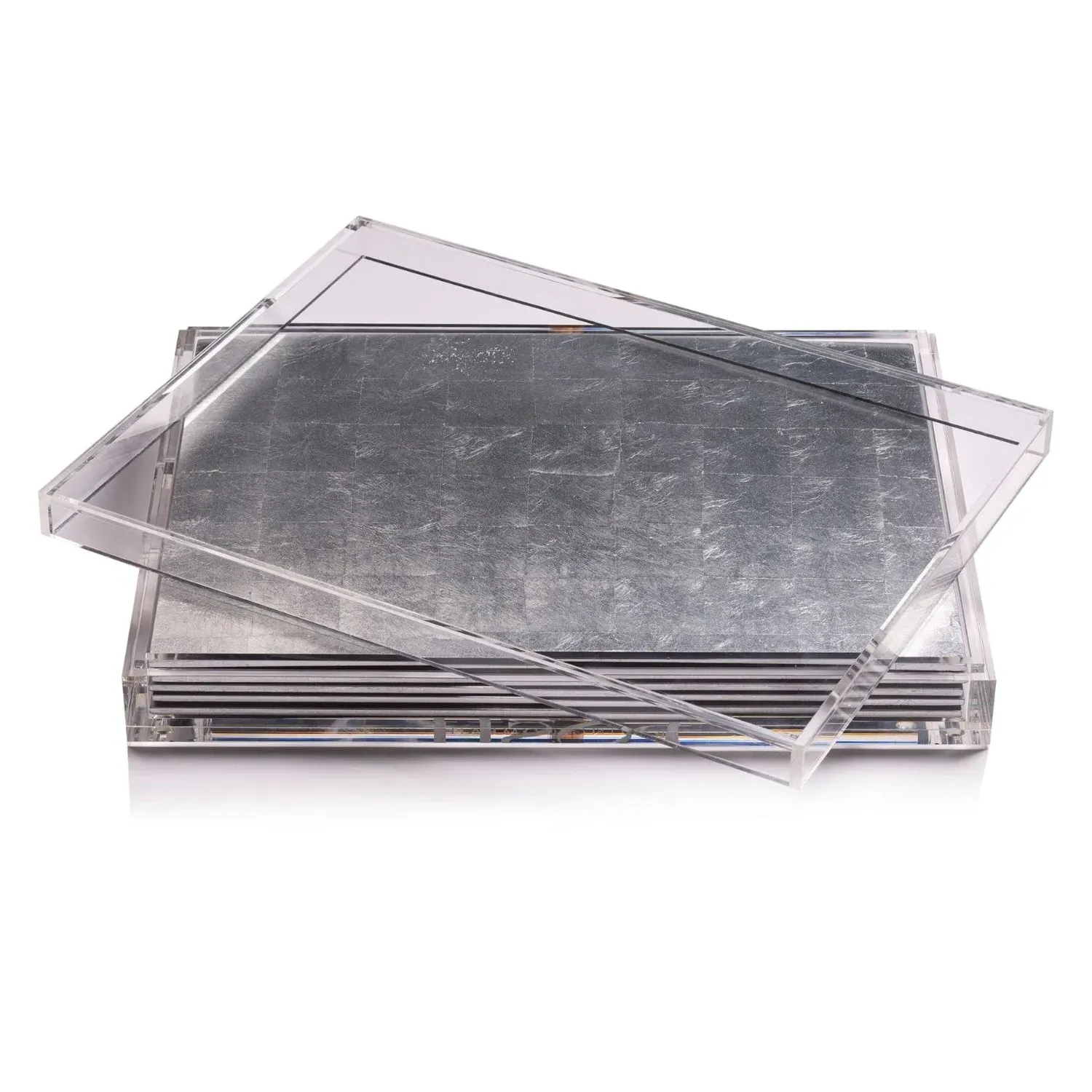 Servebox Placemat Set with Storage - Silver, Acrylic