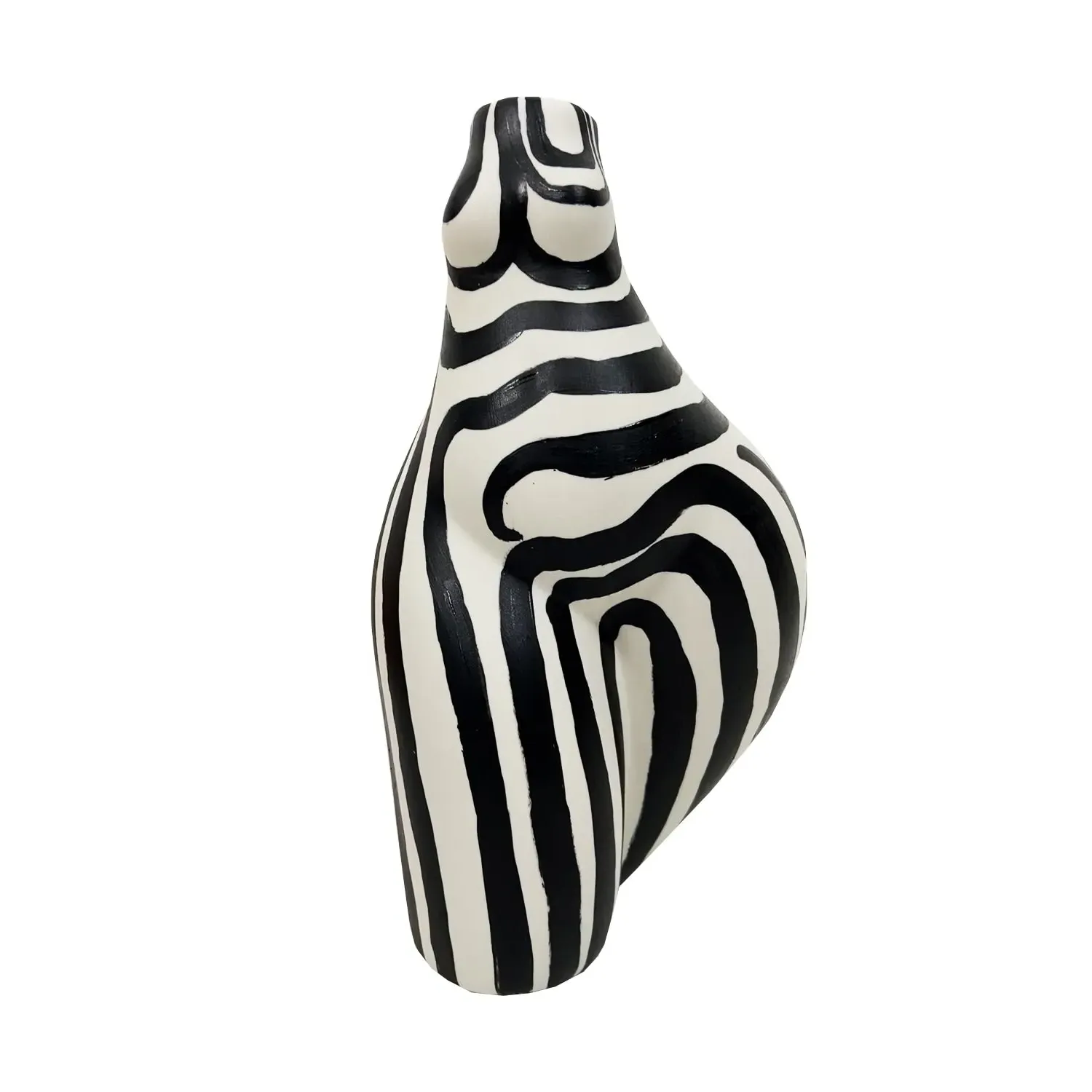 Zebra Stripe Body Vase - Black/White image