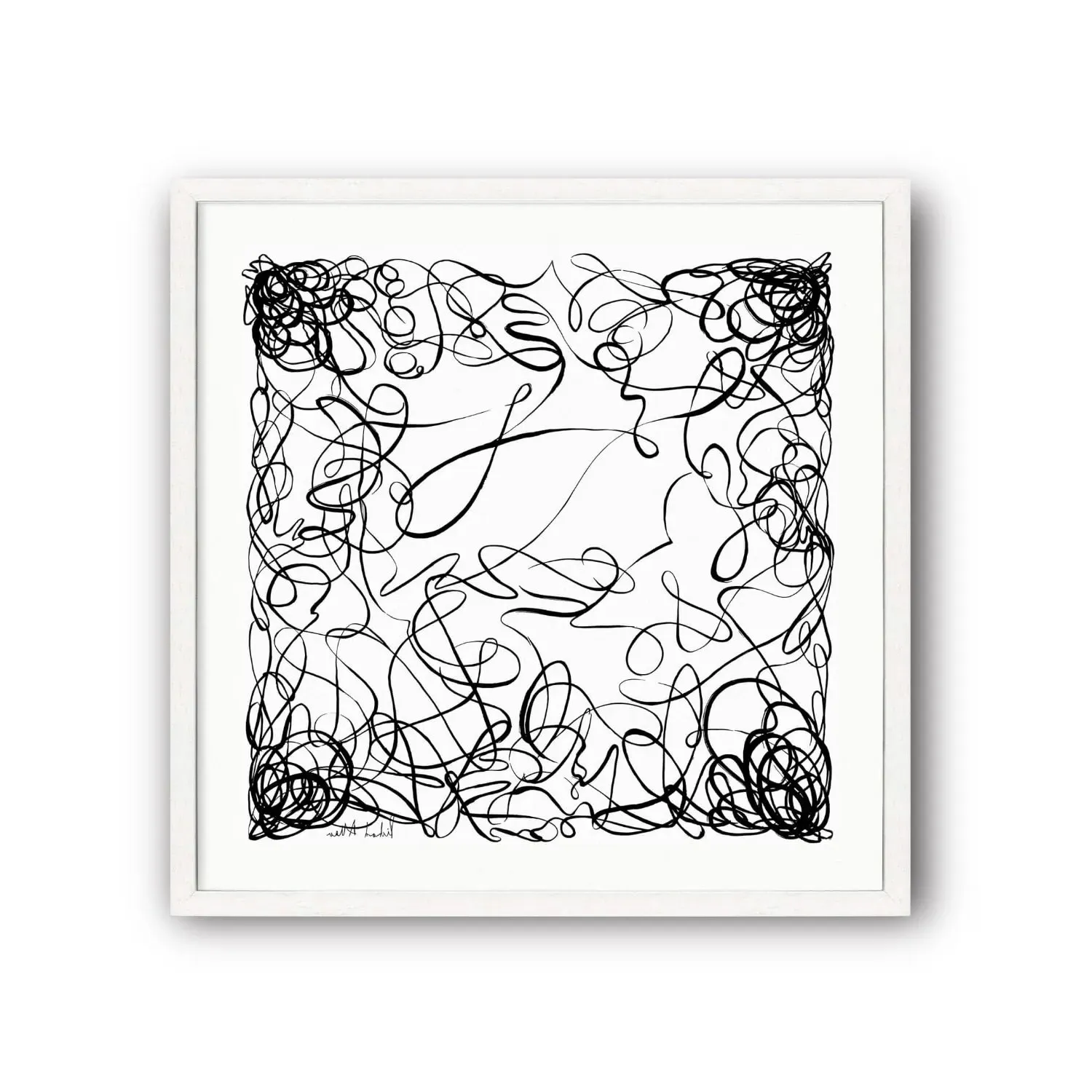 Mono Ballet Ribbons Art Print - Black, Etching Paper