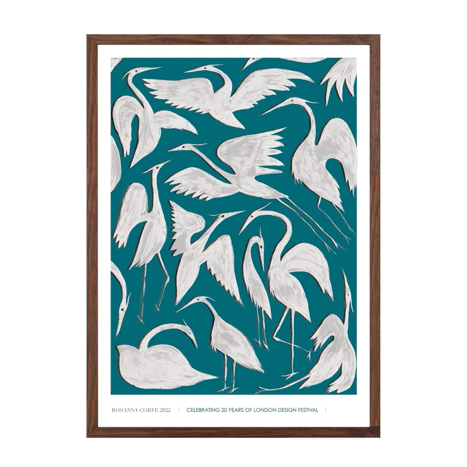 A4 Limited Edition Herons Print - Teal