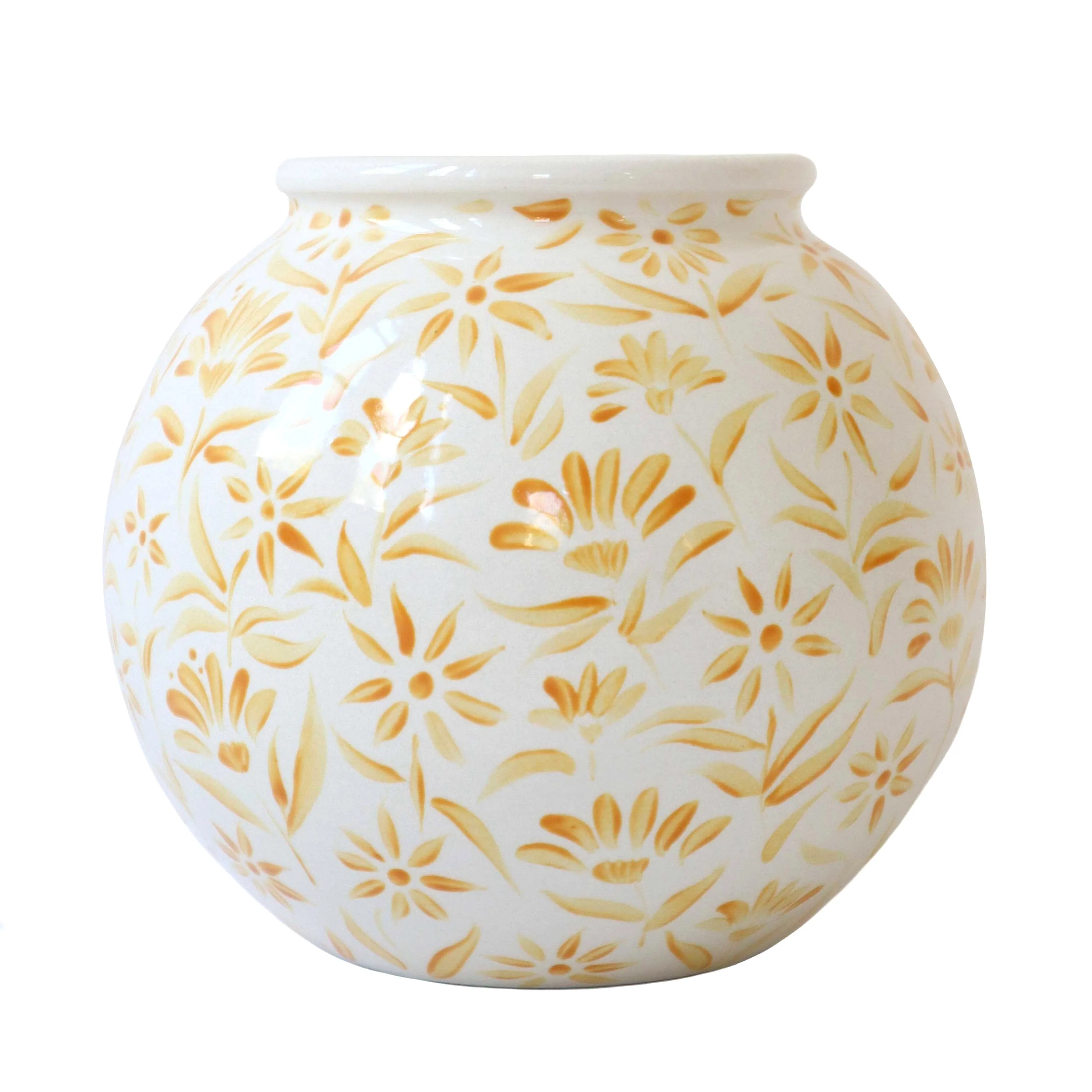 Sunburst Large Ball Vase - Orange, White image