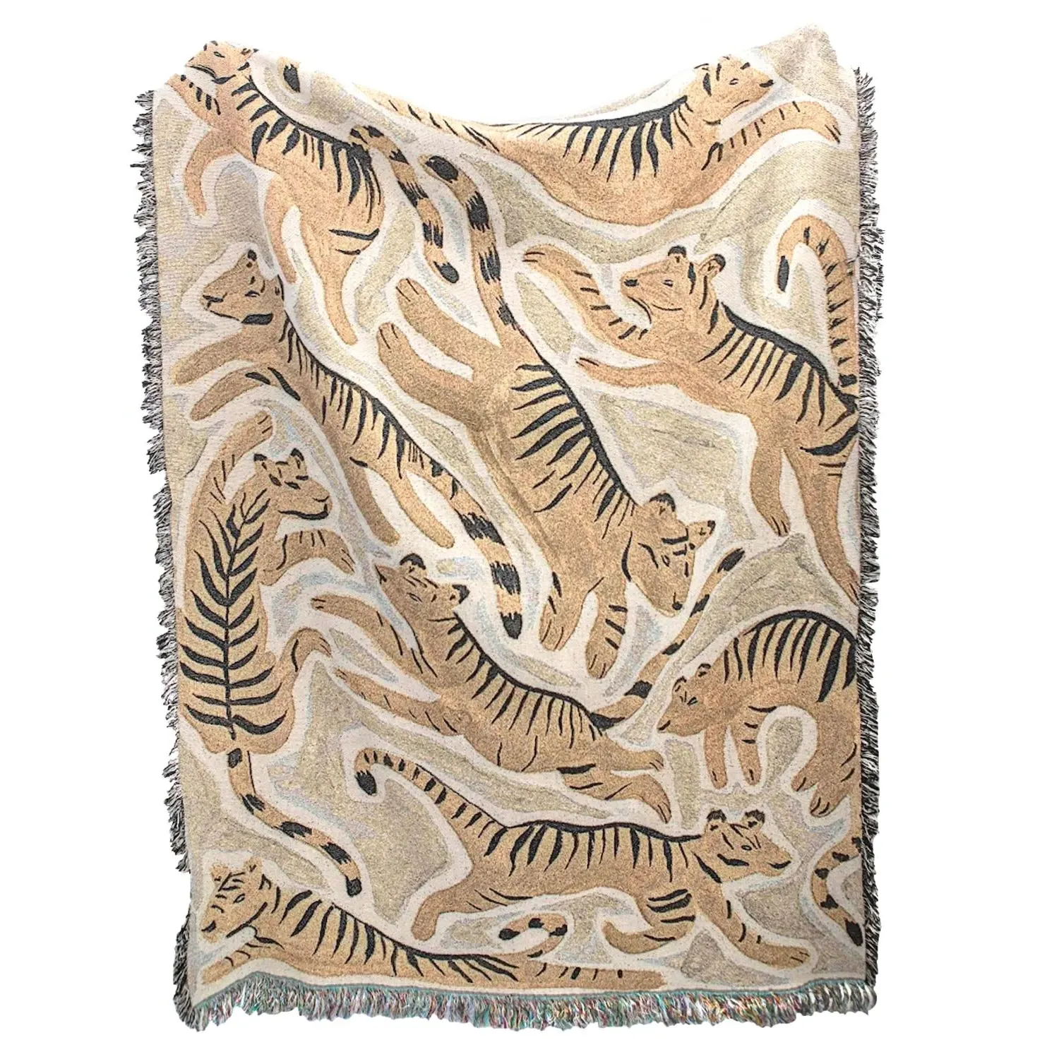 Tigers 01 Woven Throw - Orange, Cotton