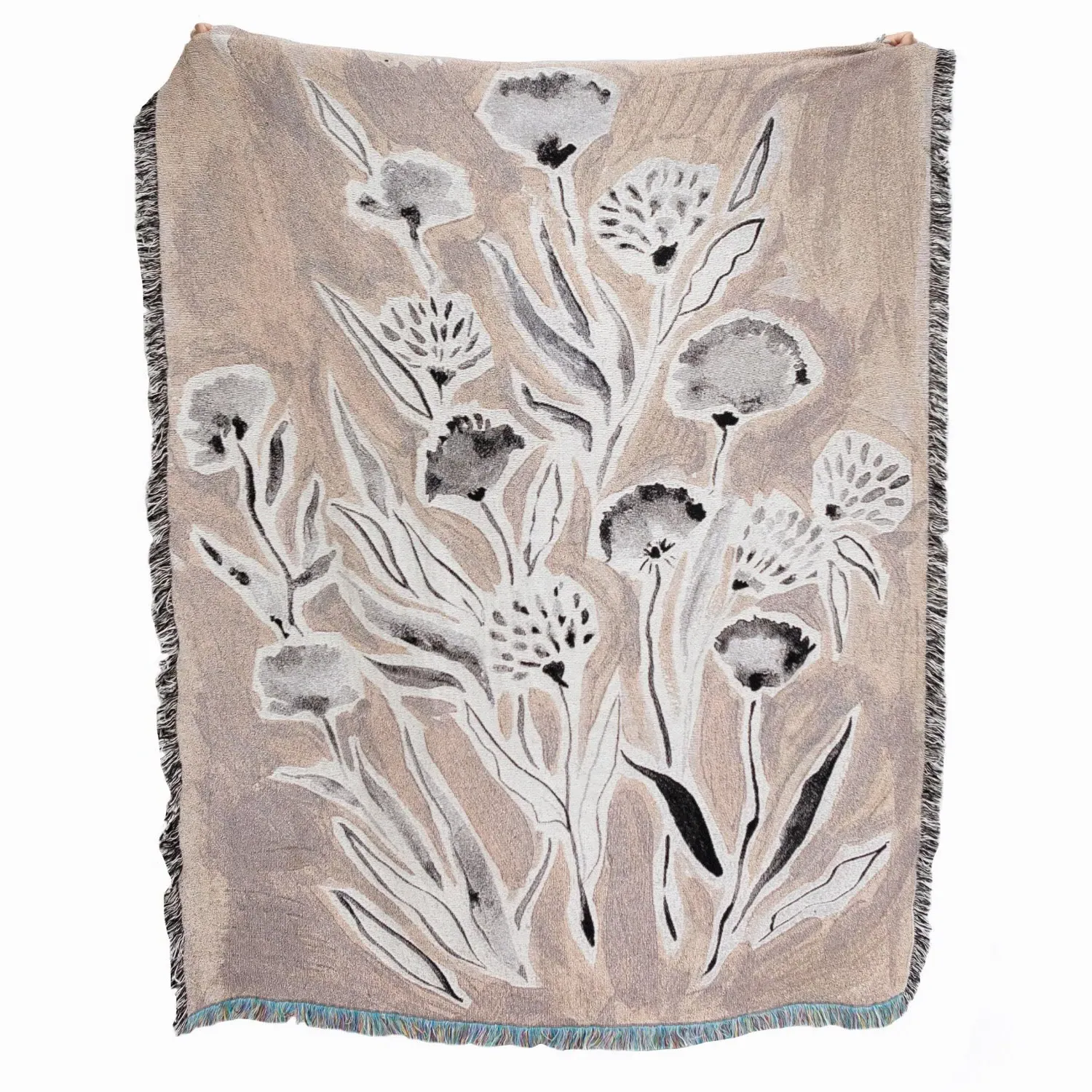 Wishful Woven Throw with Fringe - Pink, Recycled Cotton