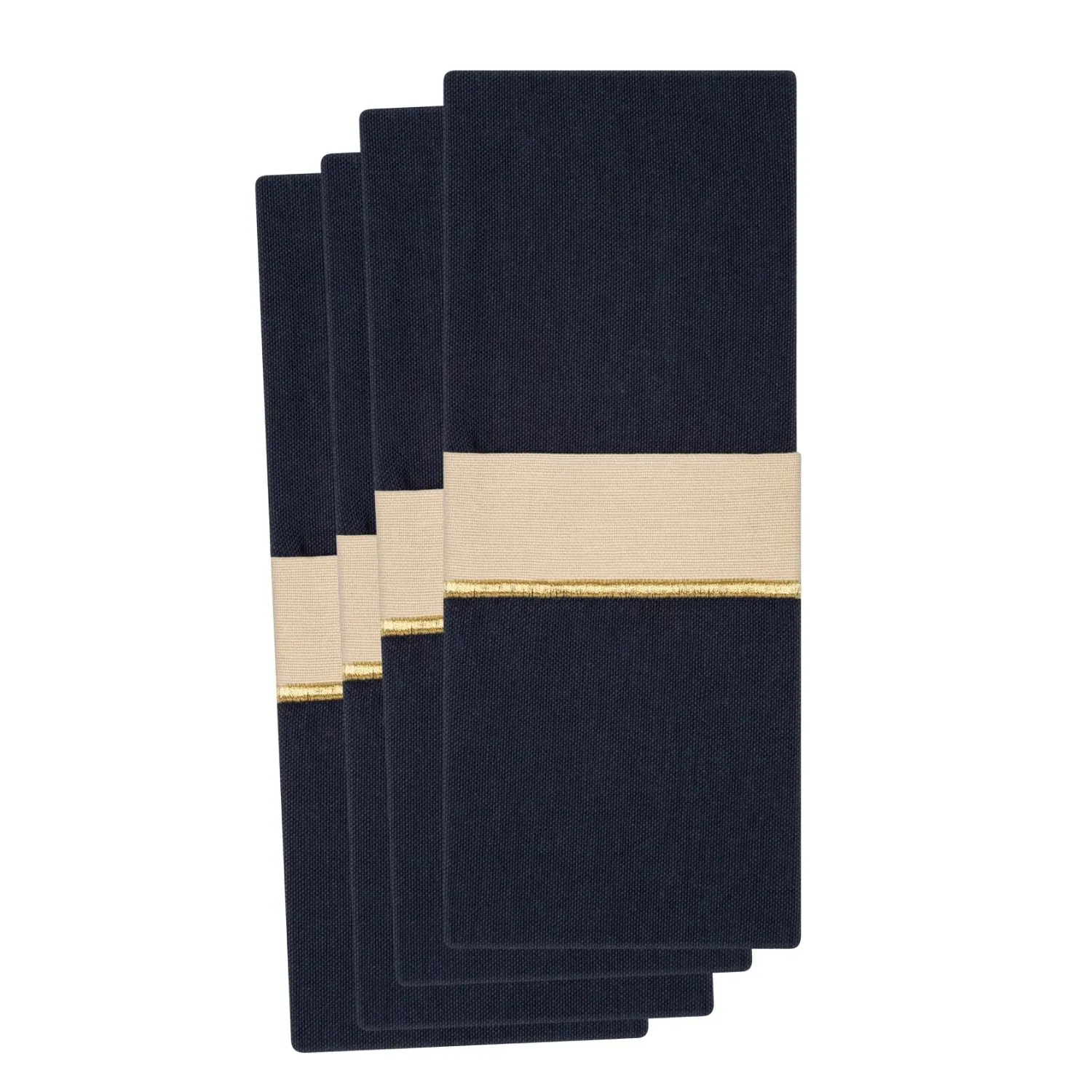Midnight Shine Cutlery Pouch Set of Four - Navy Blue, Cotton