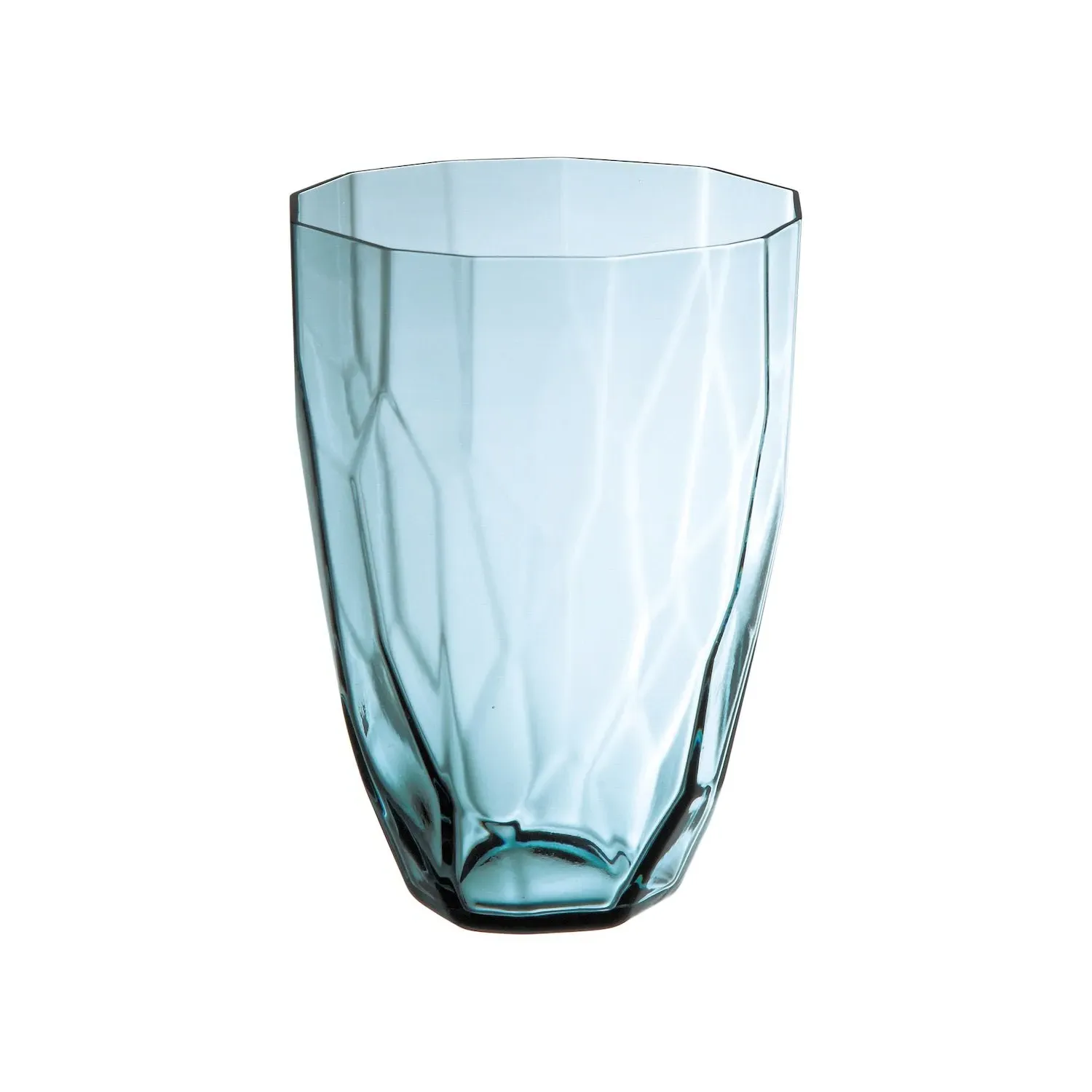 Ginette Faceted Glass Tumbler - Blue
