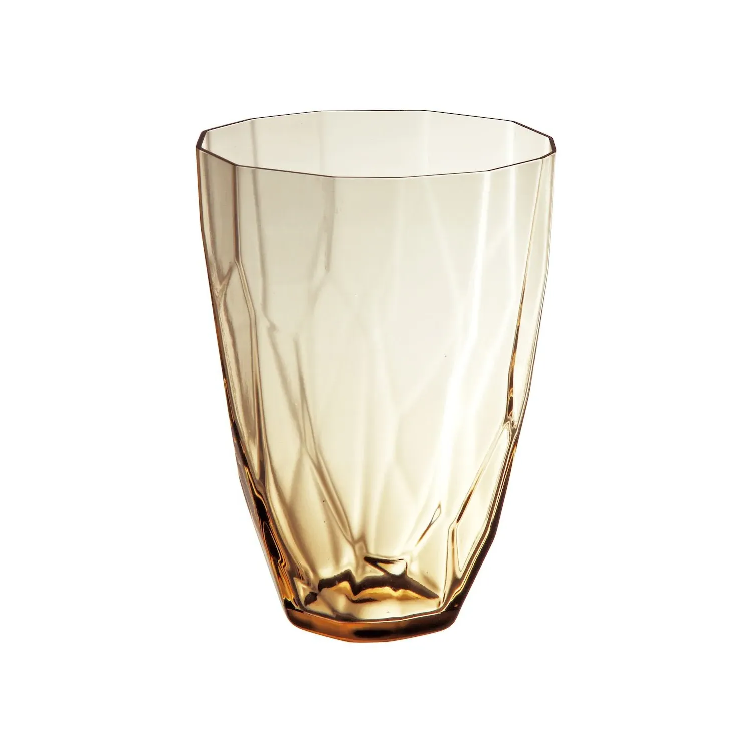 Ginette Faceted Glass Tumbler - Brown
