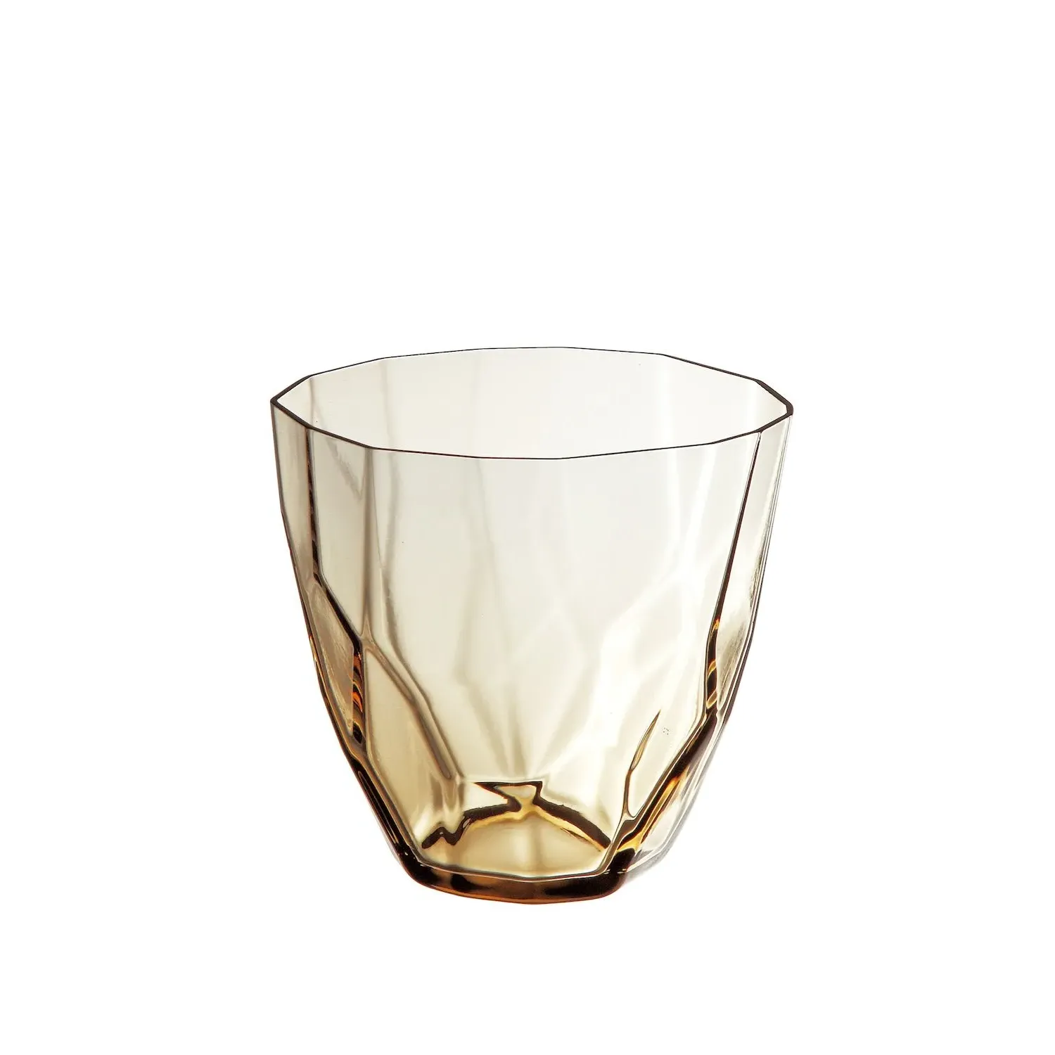 Ginette Faceted Old Fashioned Glass - Brown