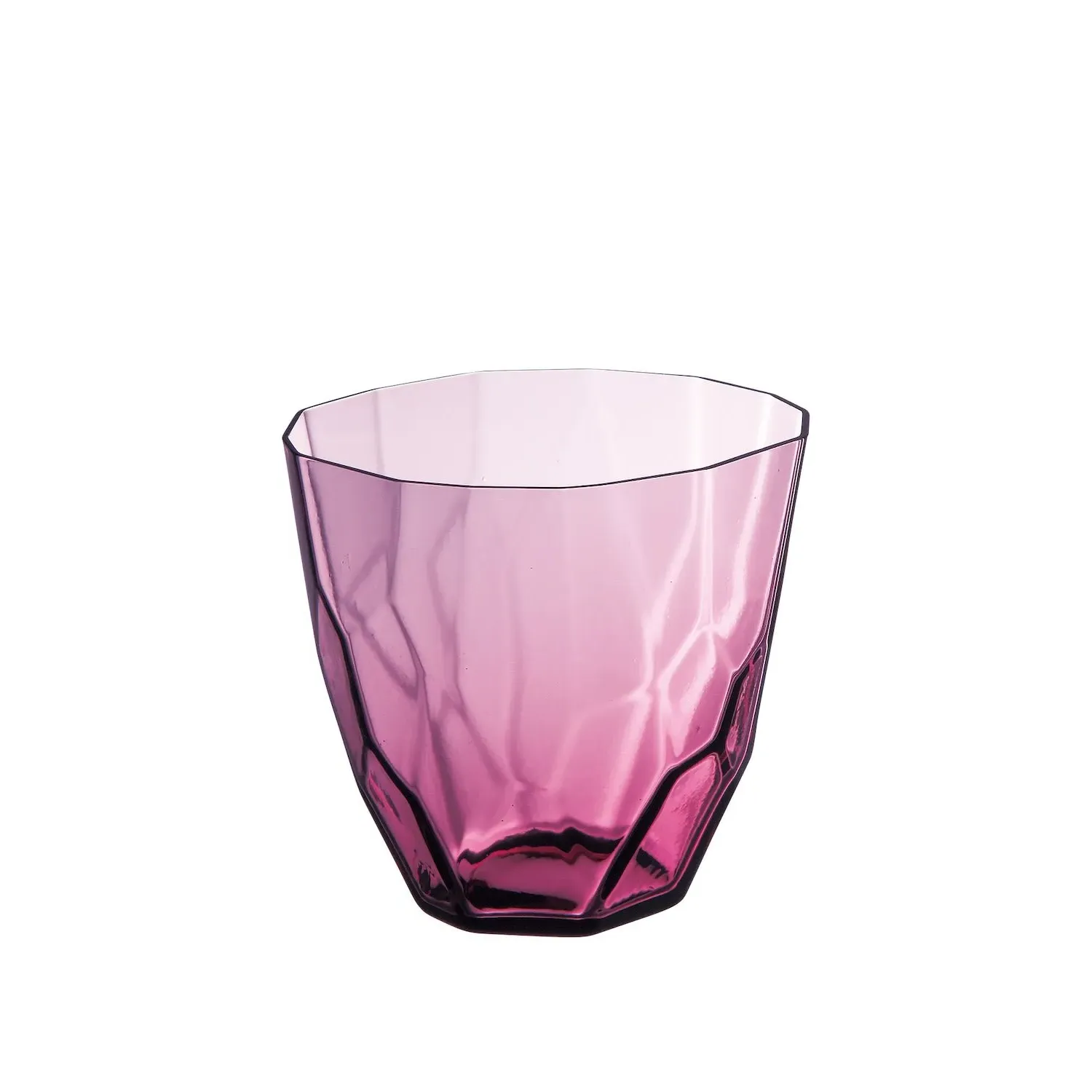 Ginette Faceted Old Fashioned Glass - Pink