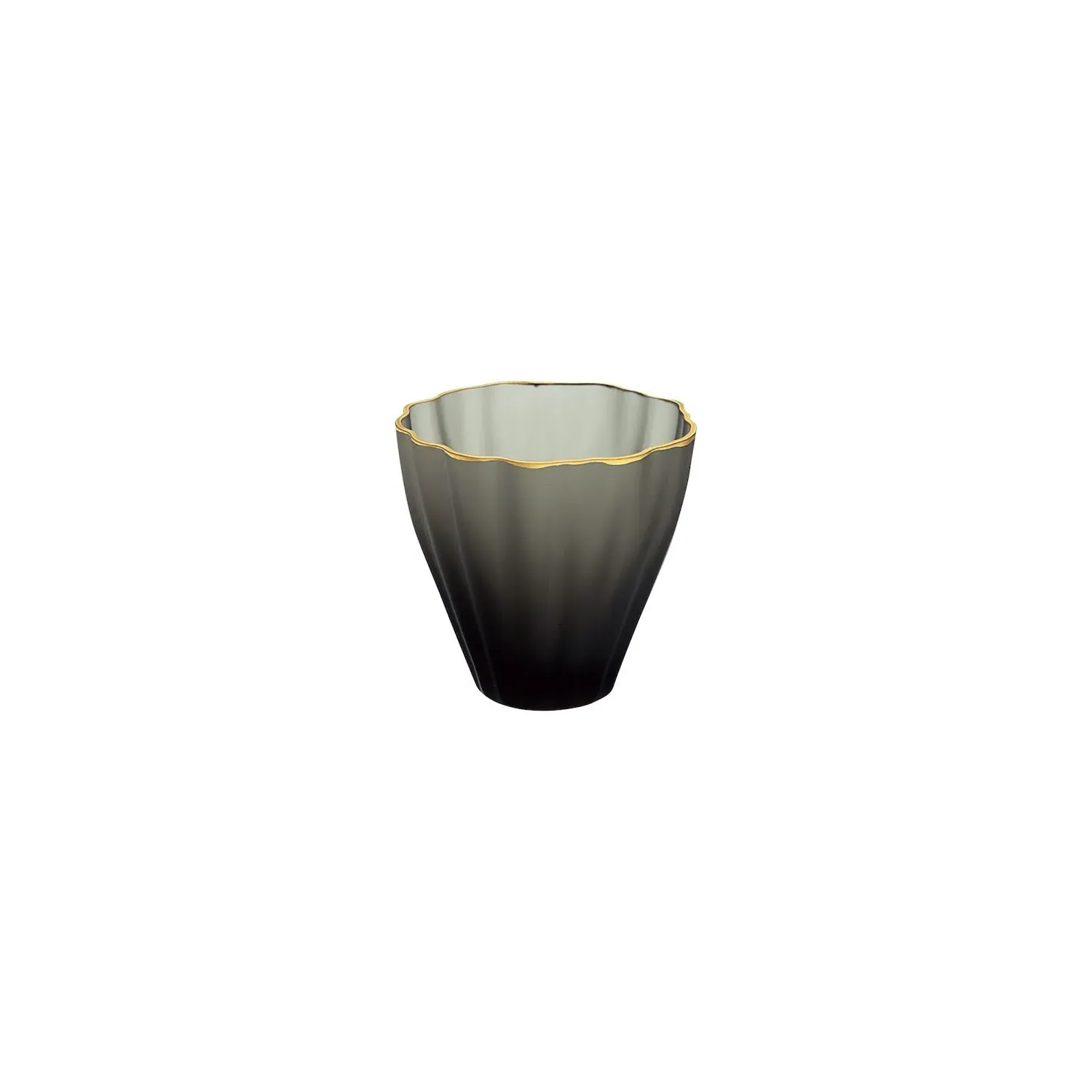 Kikka Extra Small Glass Bowl with Gold Rim - Grey image