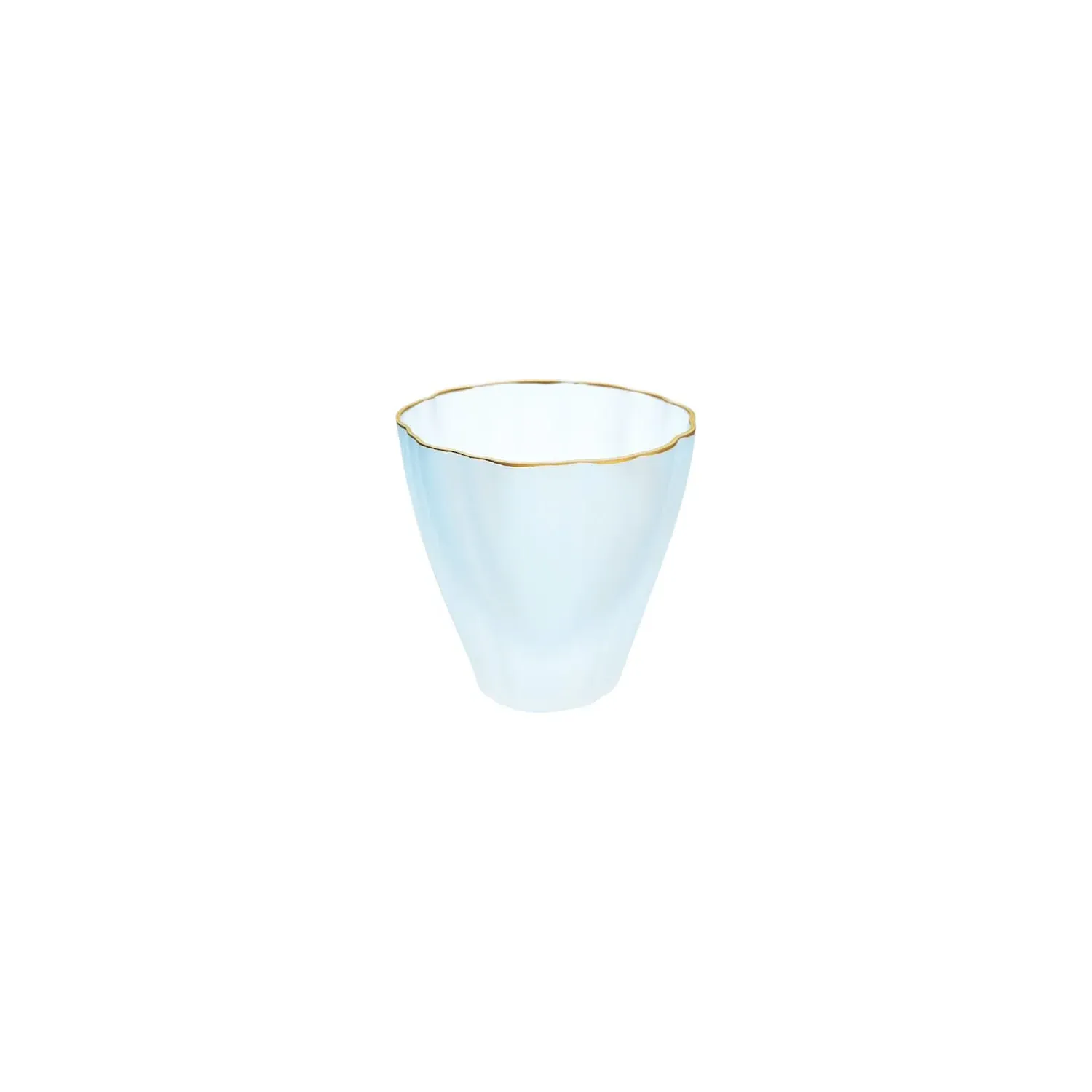 Kikka Extra Small Glass Bowl with Gold Rim - White