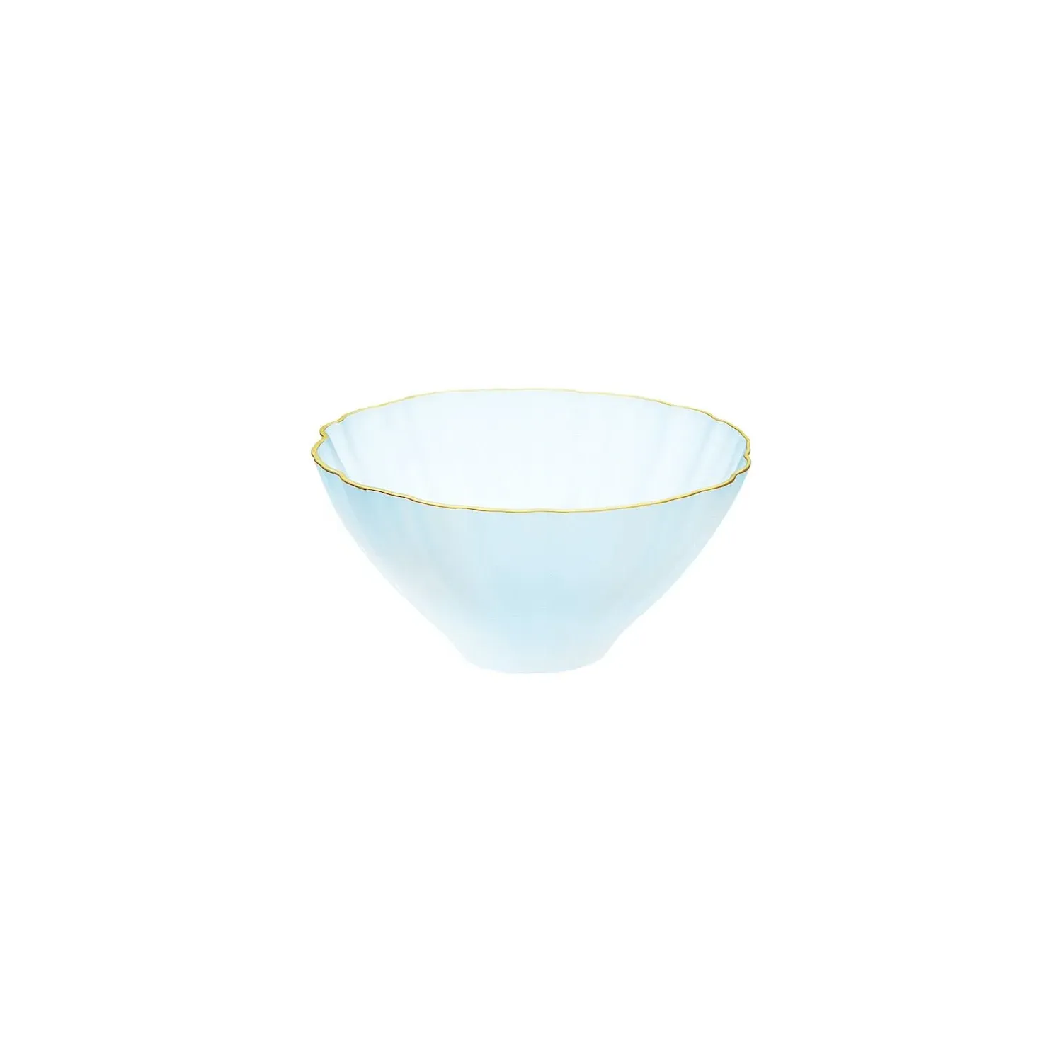 Kikka Medium Glass Bowl with Gold Rim - White
