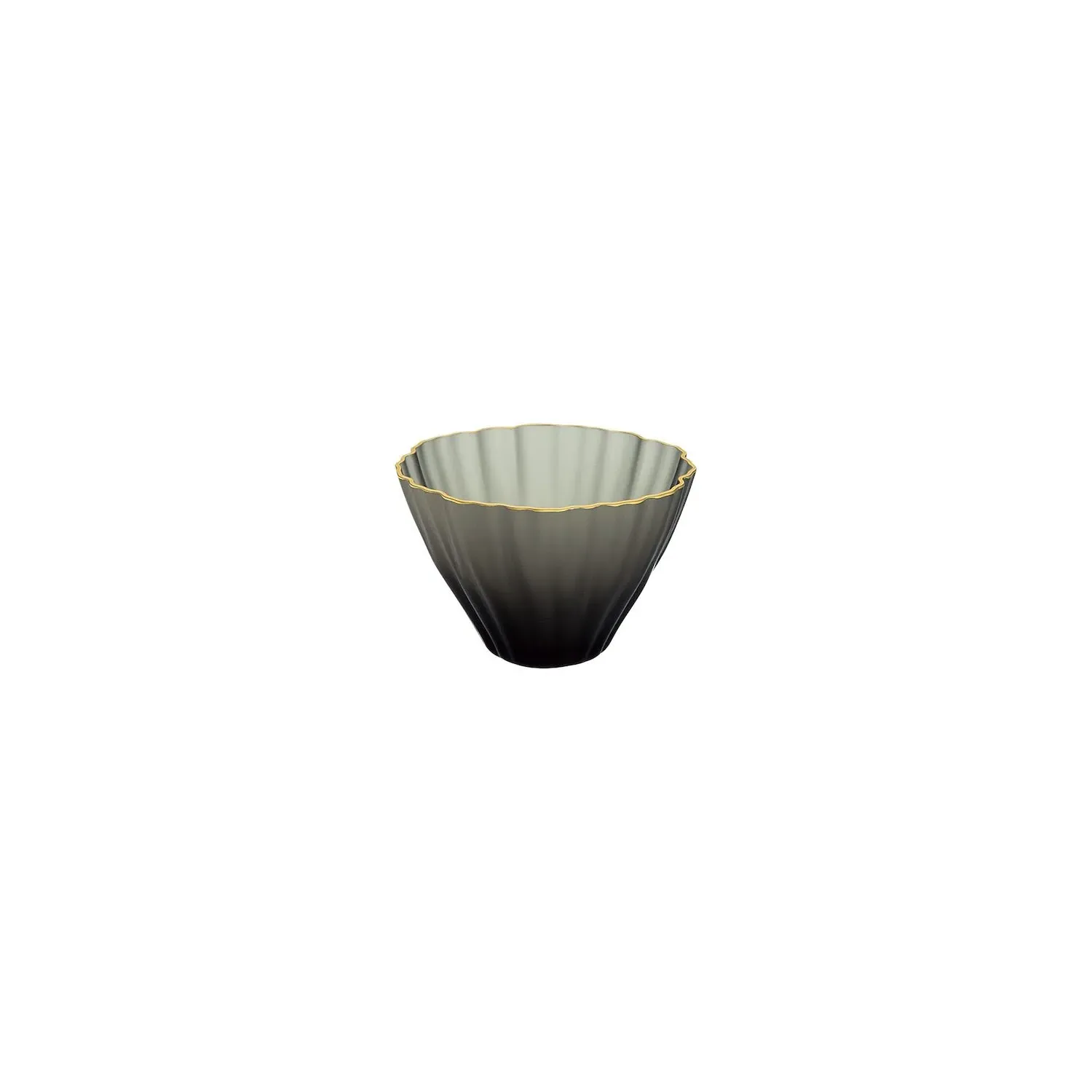 Kikka Small Glass Bowl with Gold Rim - Grey