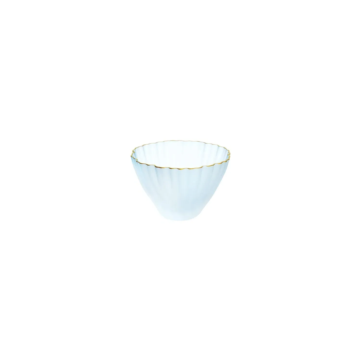 Kikka Small Glass Bowl with Gold Rim - White