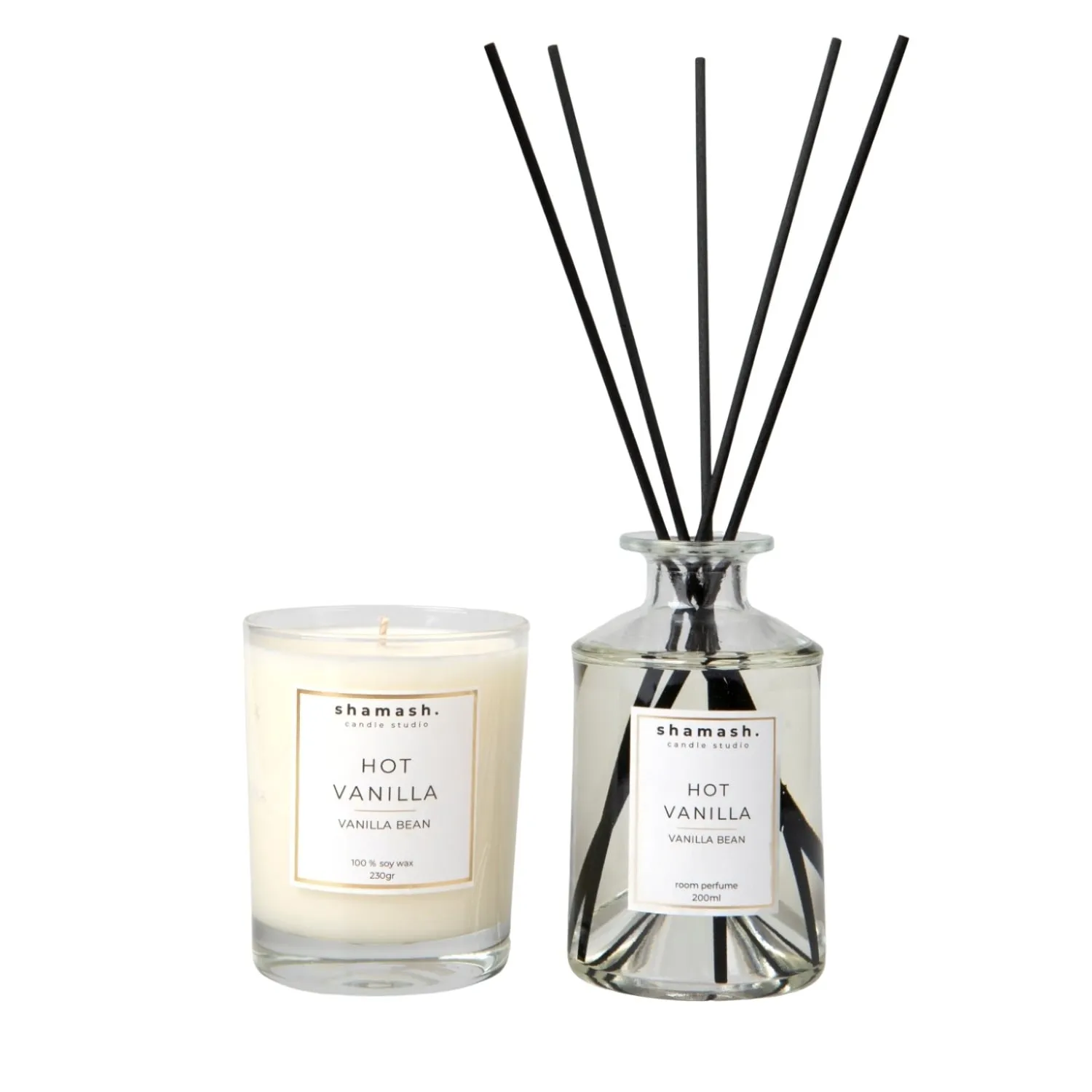 Hot Vanilla Candle & Reed Diffuser Set - Yellow