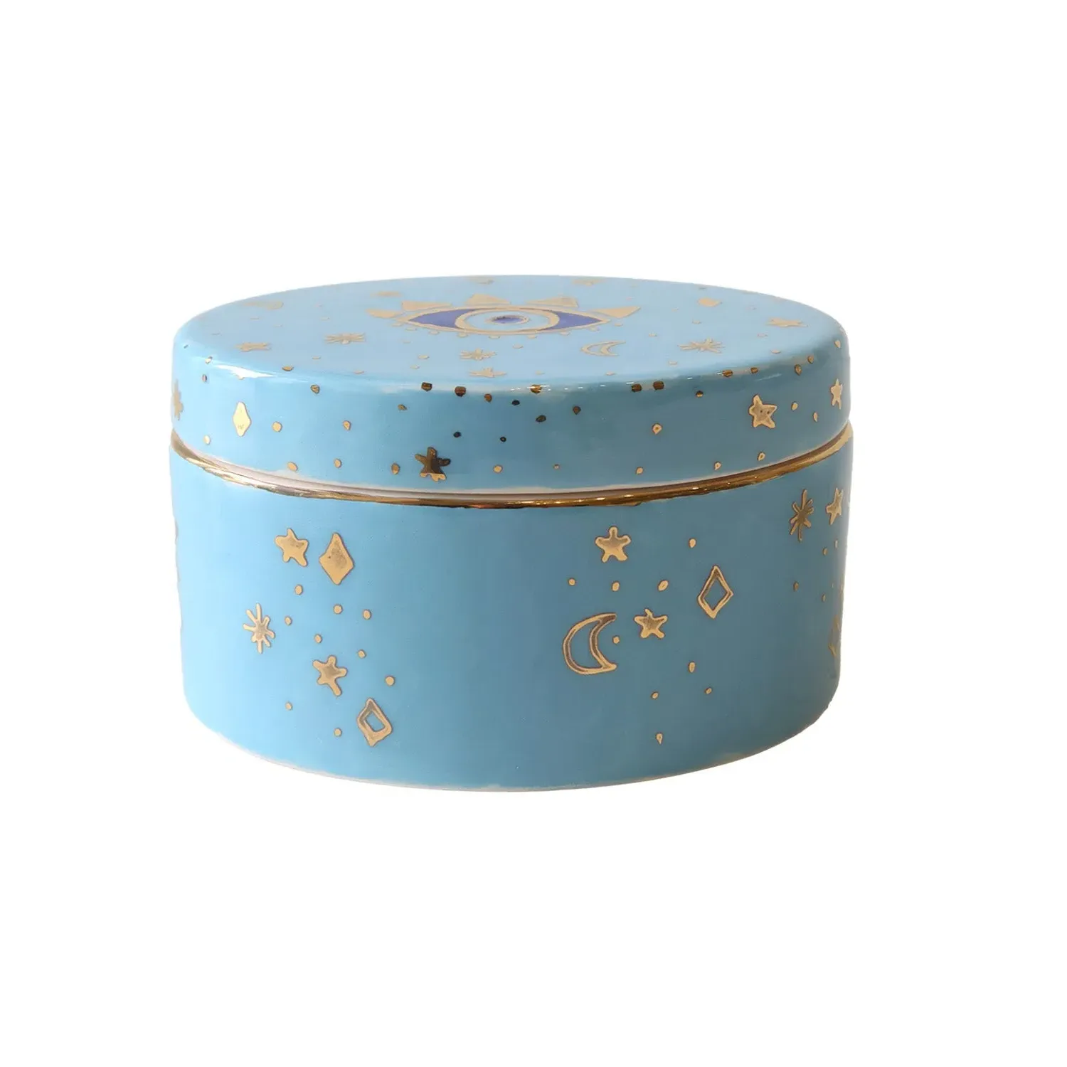 Celestial Eye Storage Box - Sky Blue, Ceramic image