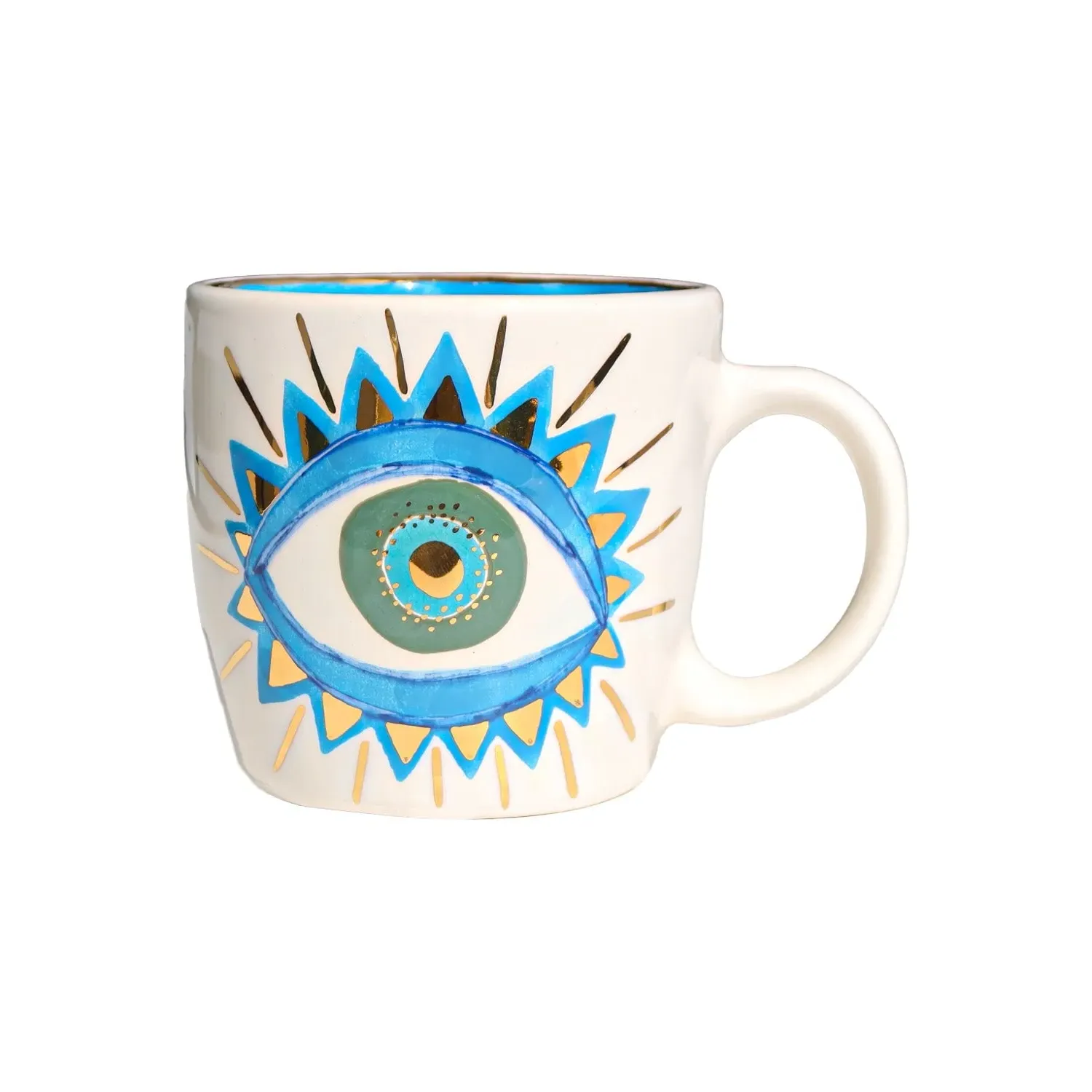 Eye Design Ceramic Mug - Blue, Green image
