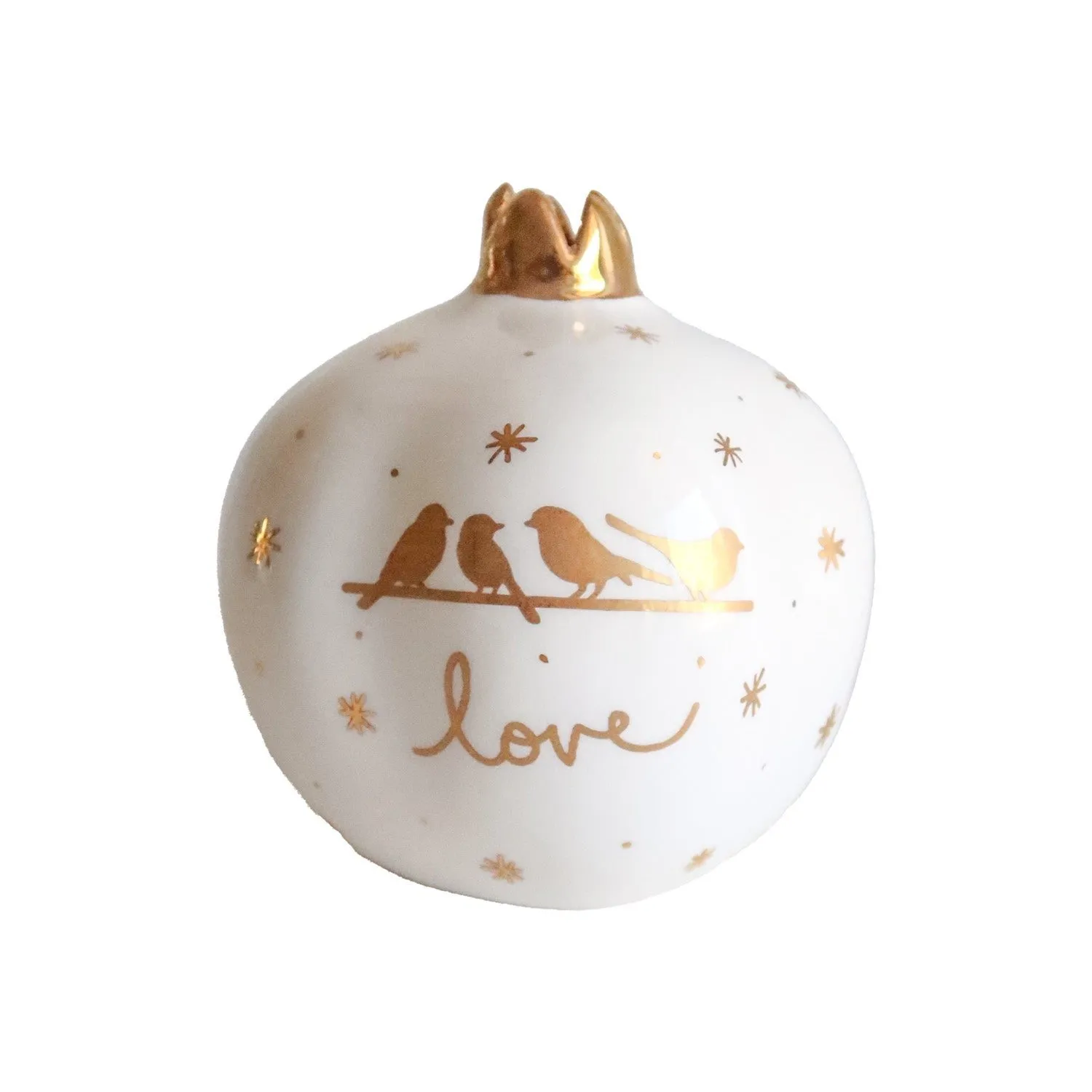 Family Bird Branch Love Ceramic Decorative Piece - Red image