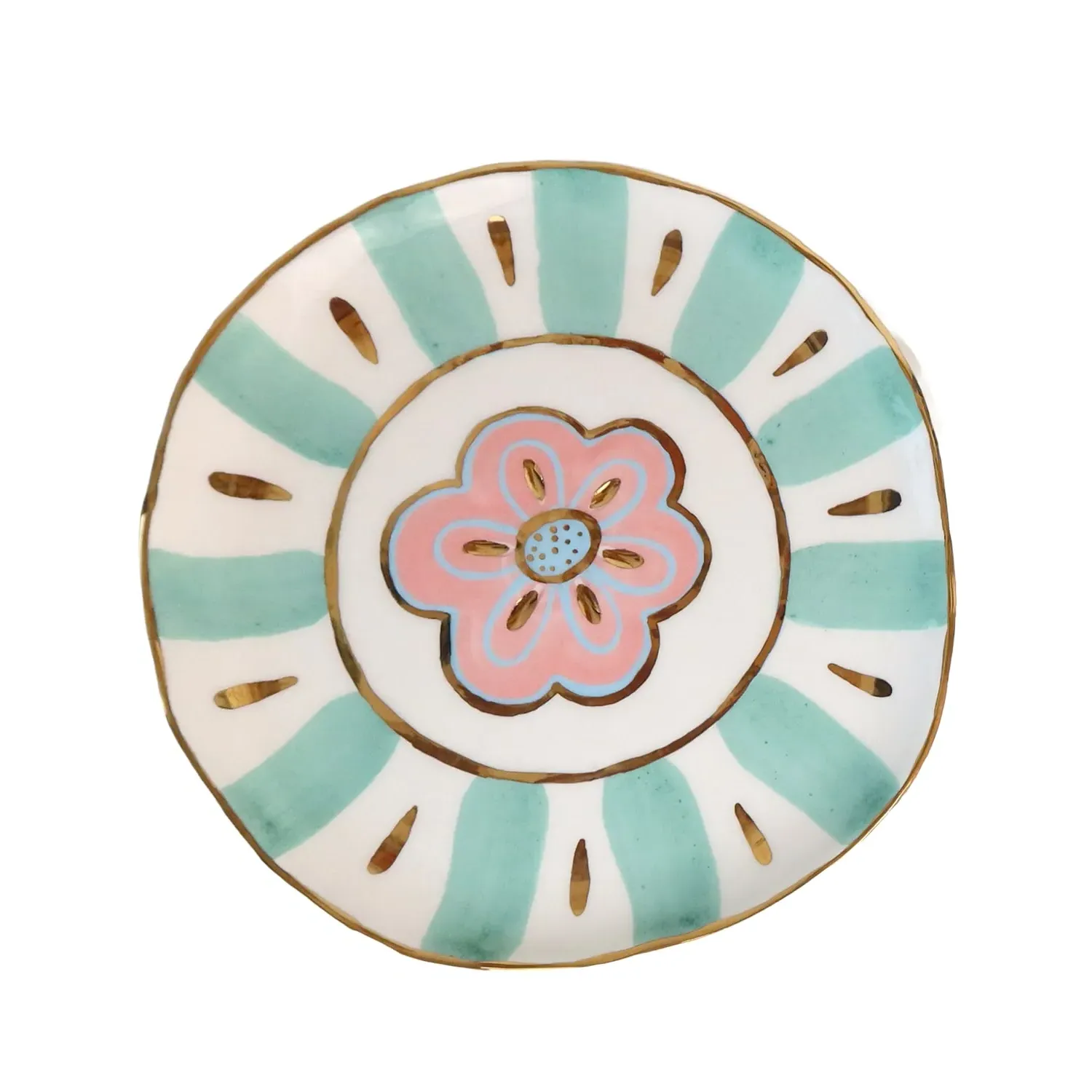 Flower Power 14cm Wall Plate - Pink, Ceramic image