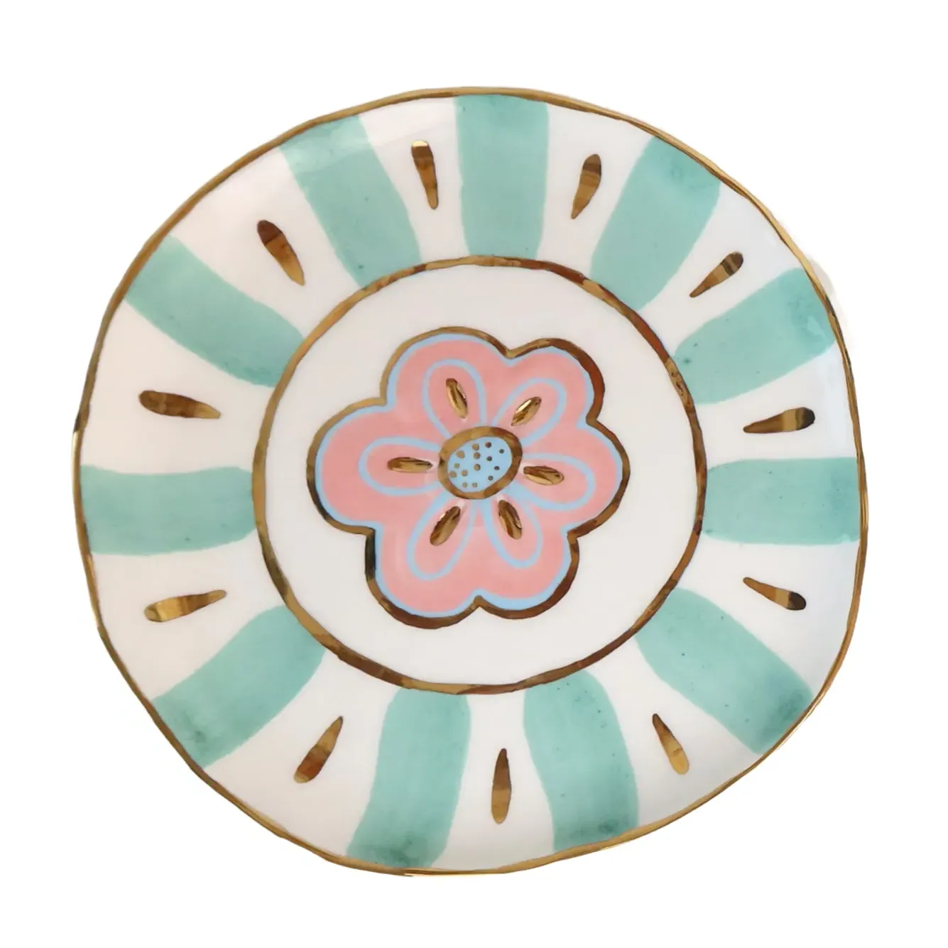 Flower Power 16cm Wall Plate - Pink, Ceramic
