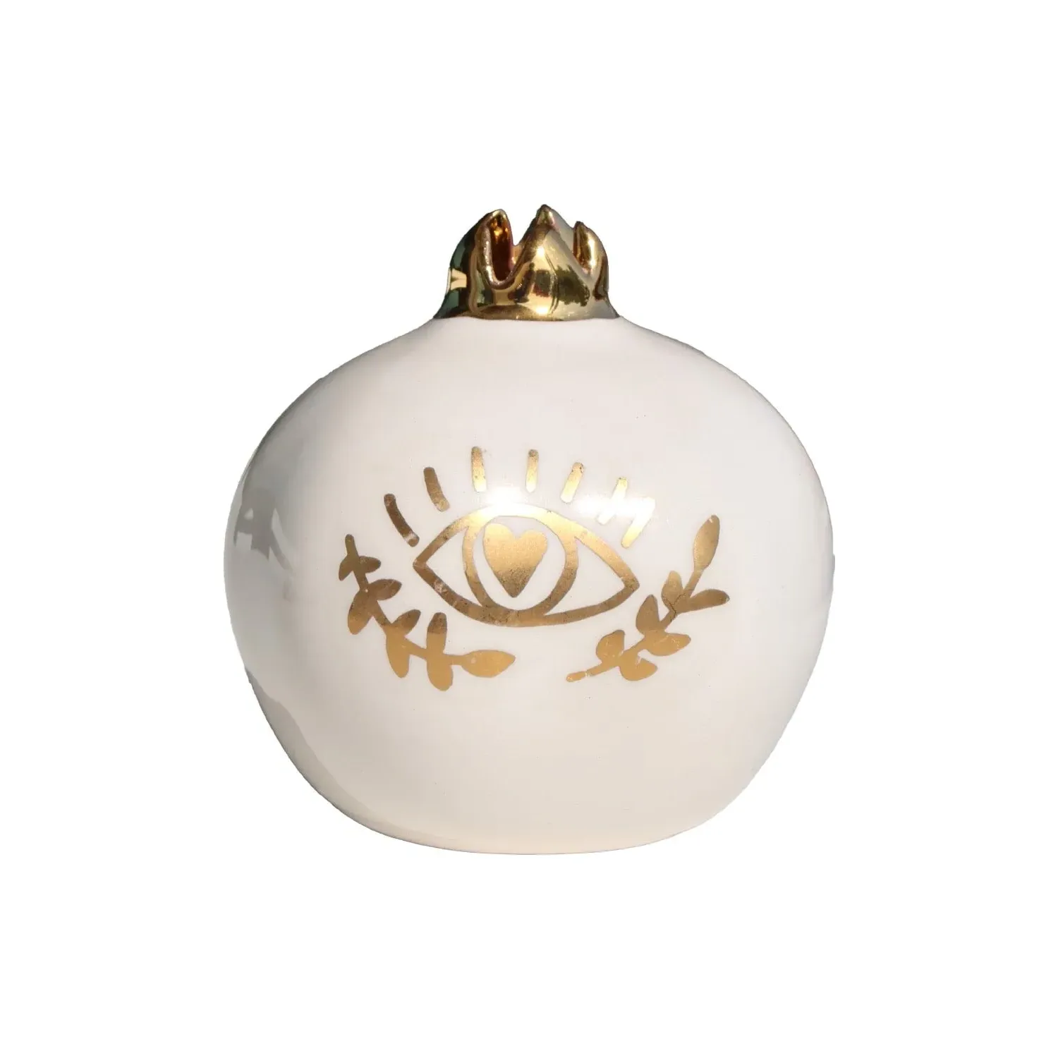 Golden Eye Heart Pomegranate Decoration - Red image