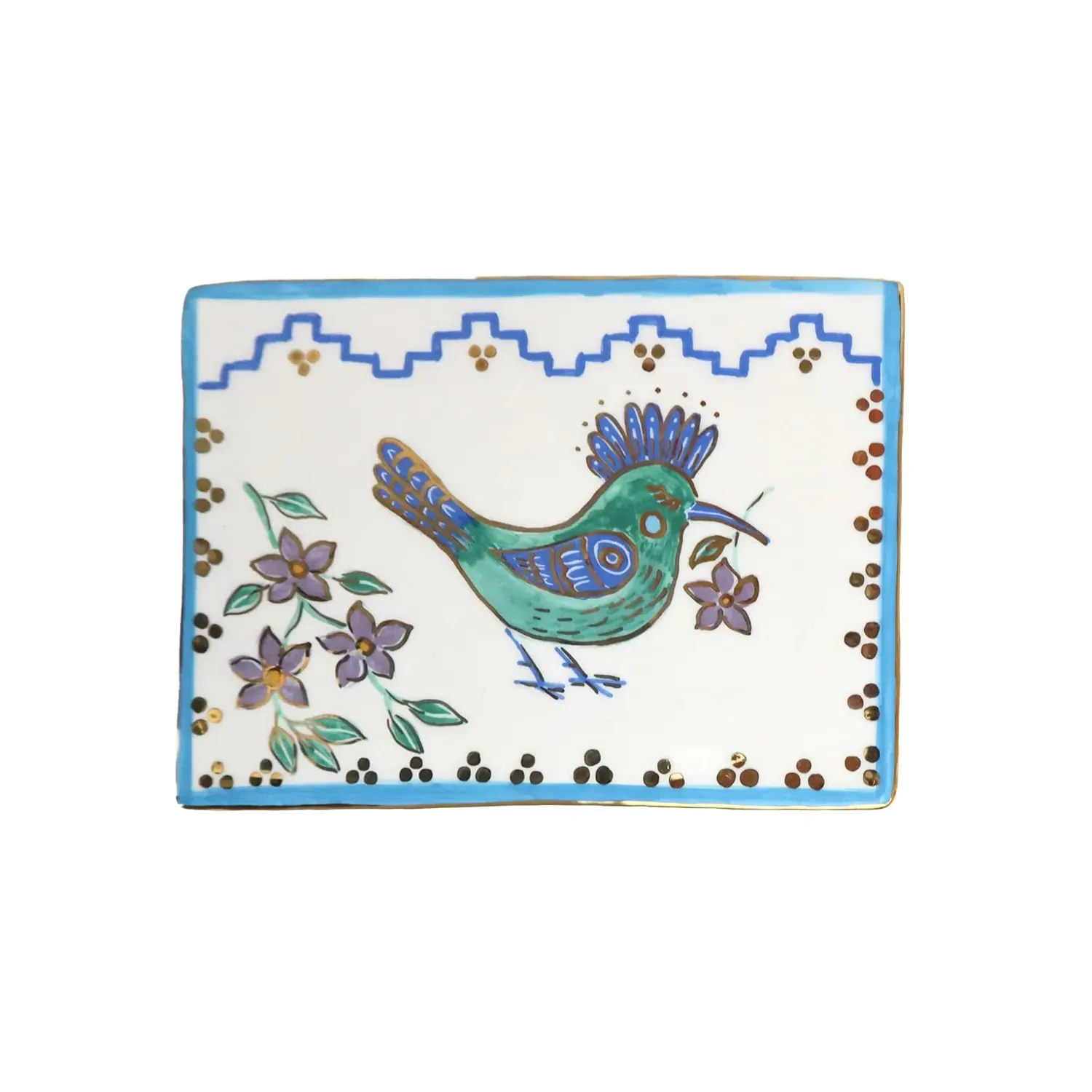 Hud Hud & Bougainvillea Flower Wall Decor - Ceramic image