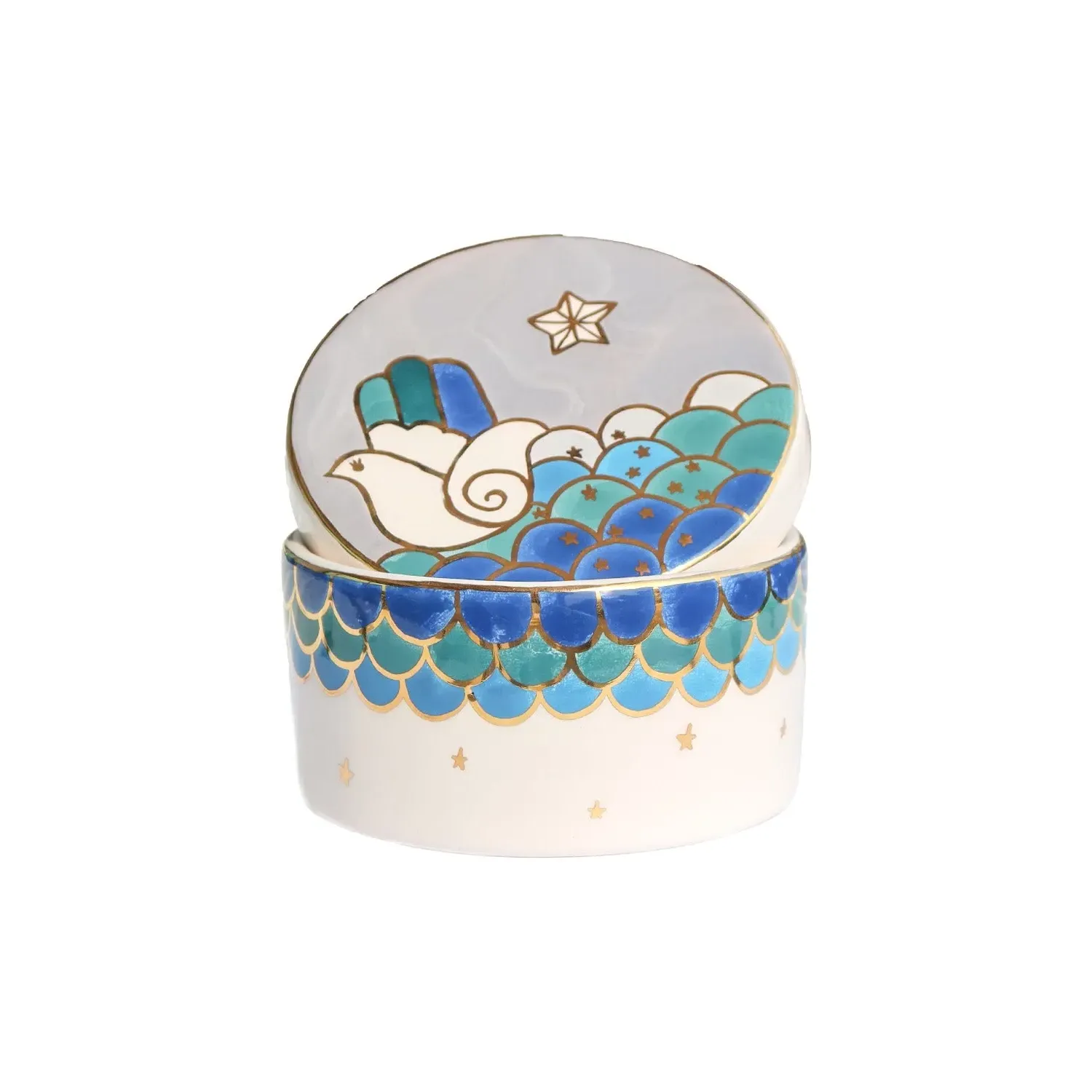 Khamsa Bird Storage Box - Ceramic