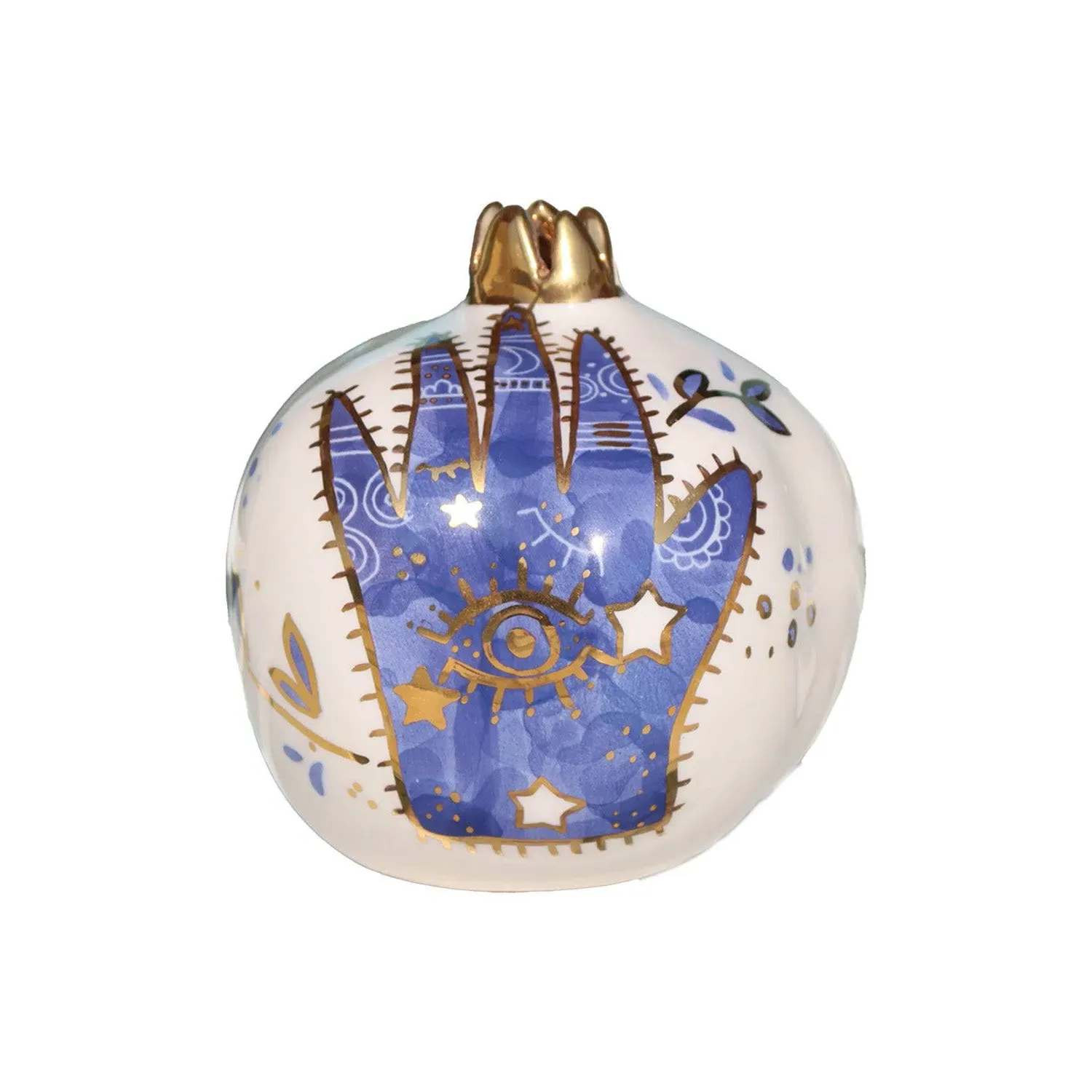 Khamsa Pomegranate Decorative Piece - Blue, Ceramic image
