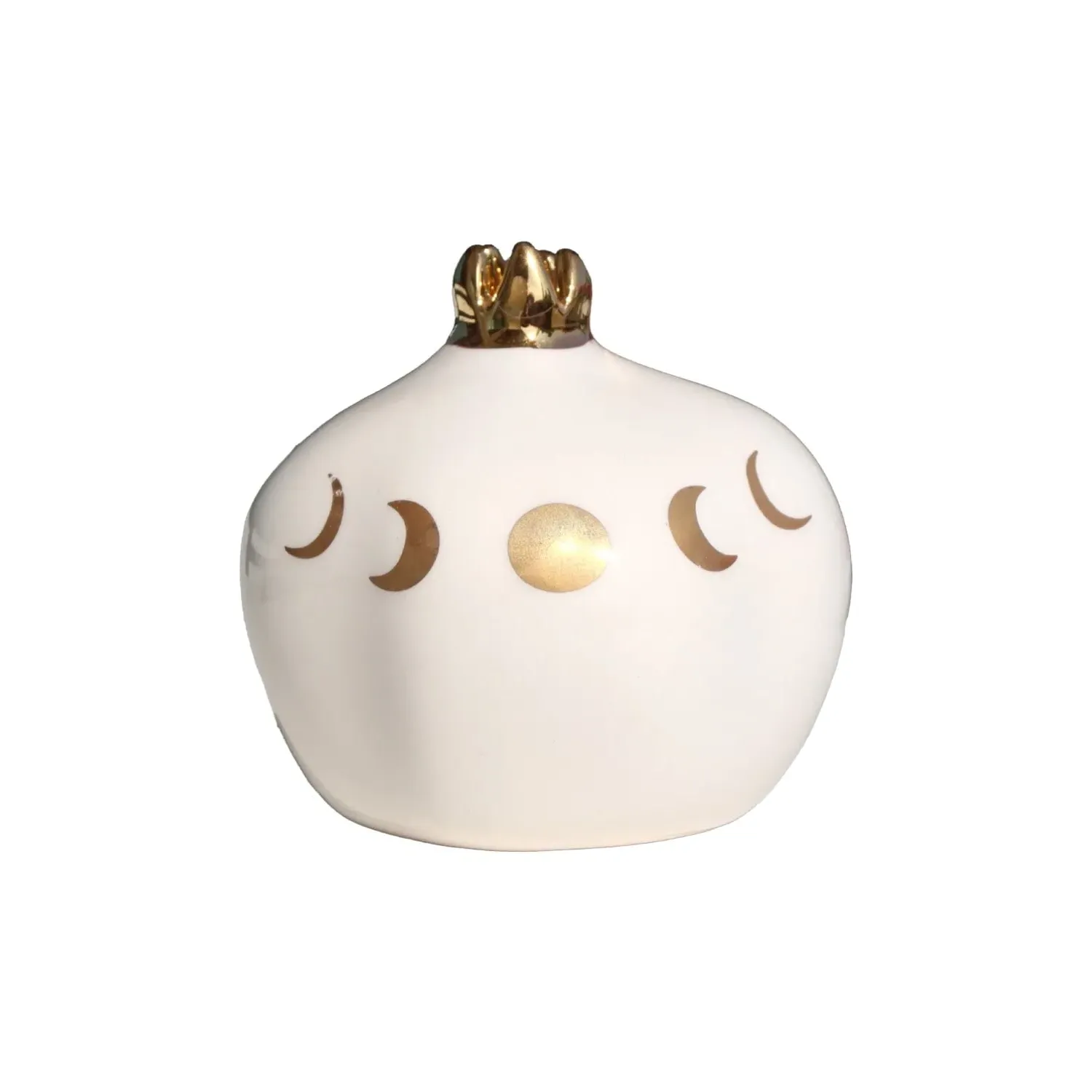 Moon Waxing Pomegranate Decoration - Red, Ceramic