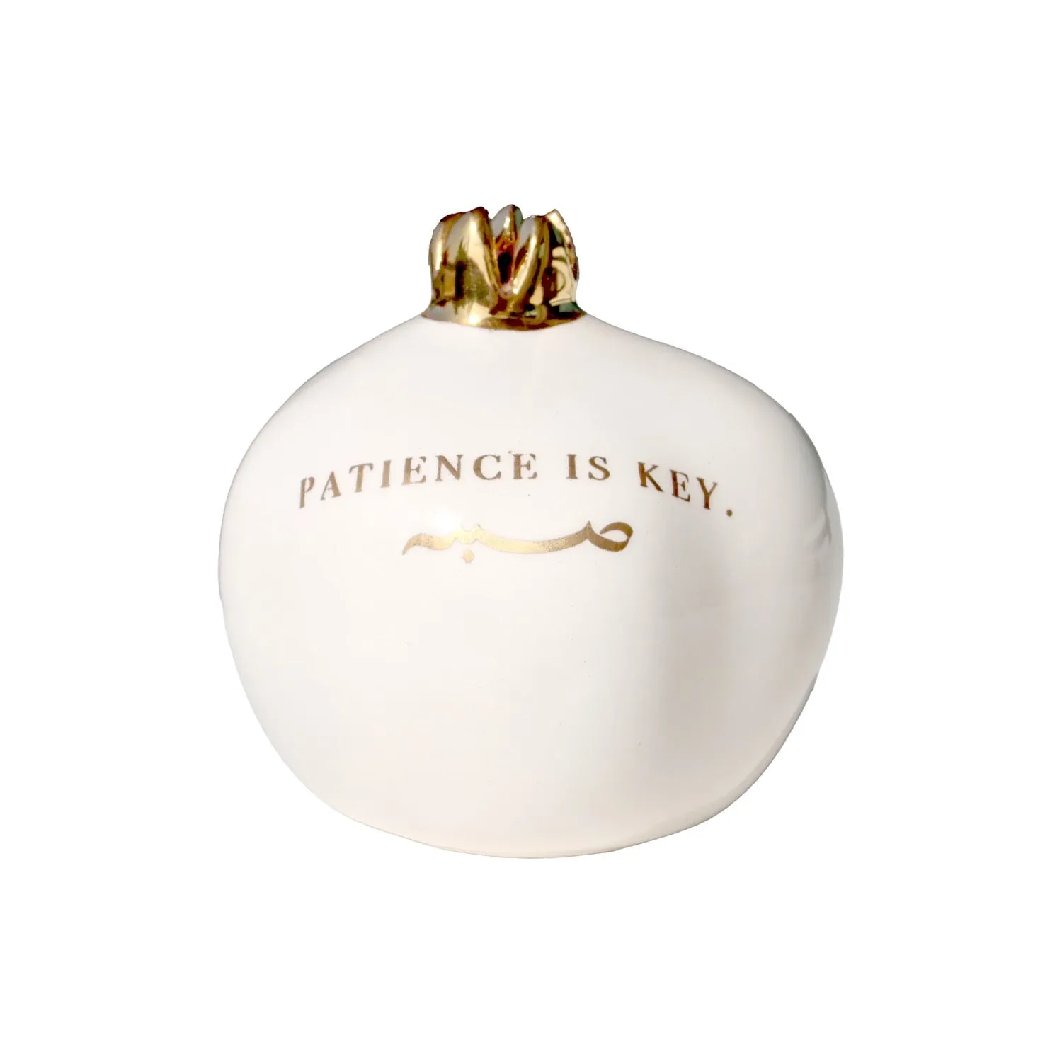 Patience Is The Key Pomegranate Decoration - Red, Ceramic image